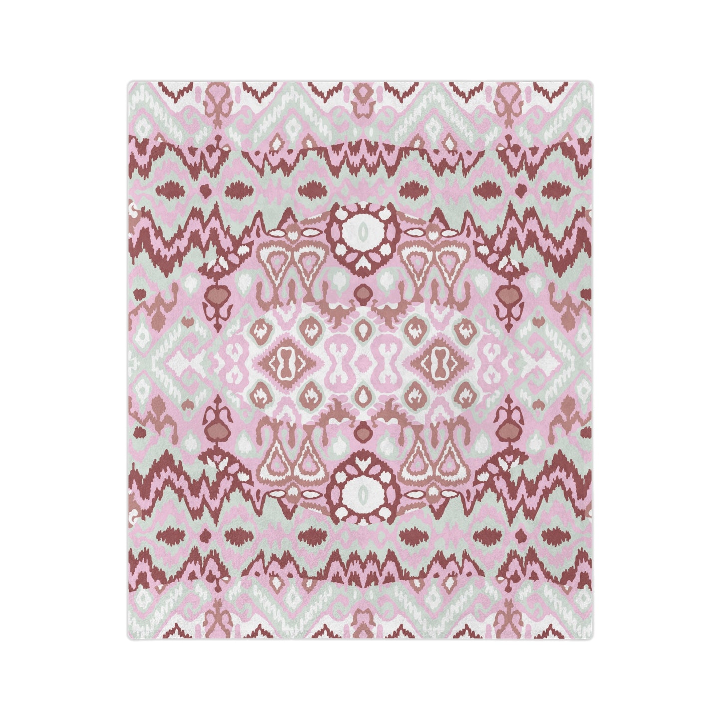 Velveteen Minky Blanket Adult/Teen/Baby Accessories Decor Mauve In Color With Design