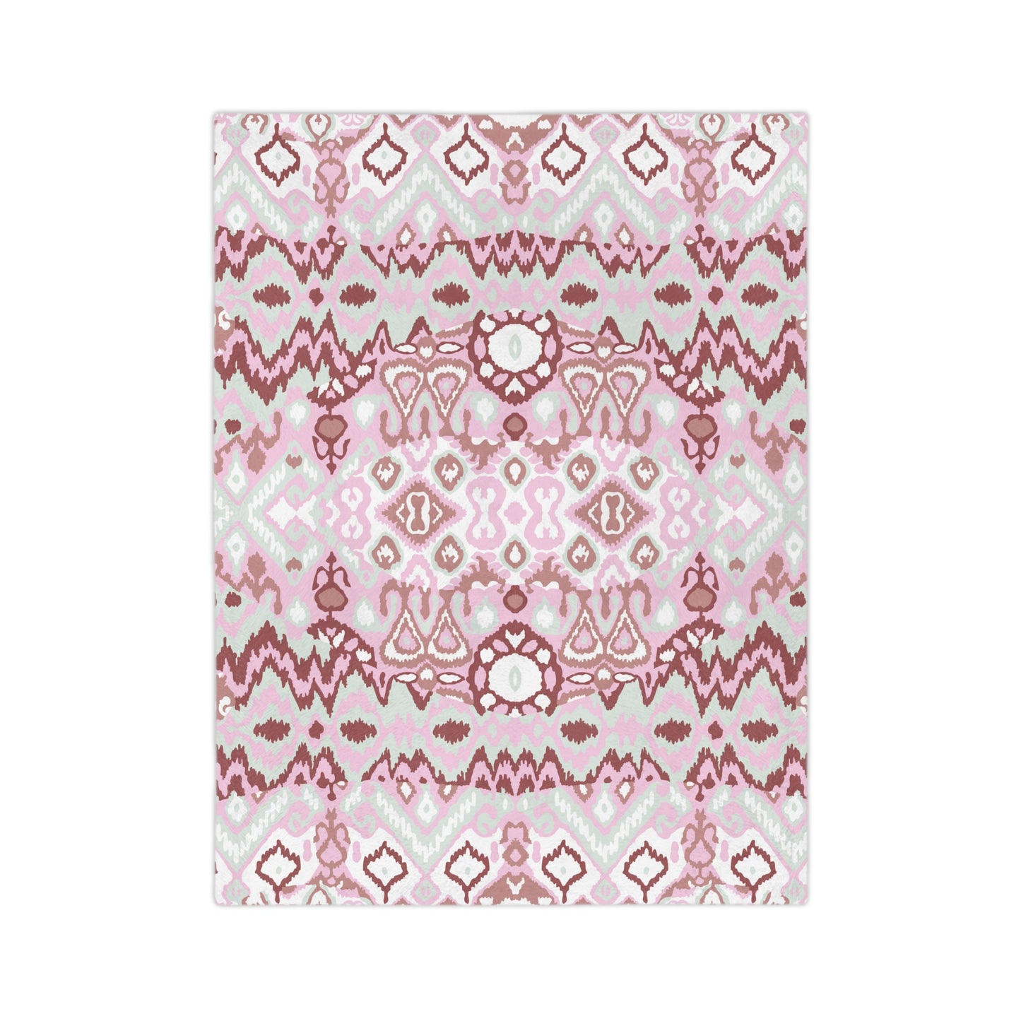 Velveteen Minky Blanket Adult/Teen/Baby Accessories Decor Mauve In Color With Design