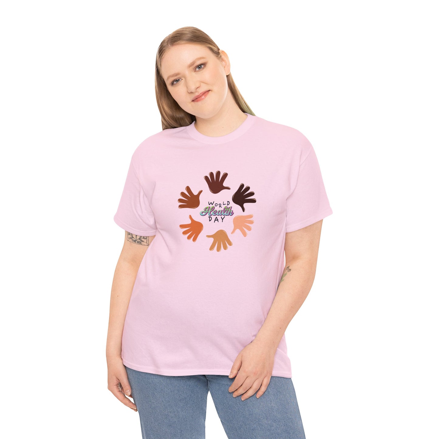 Unisex Heavy Cotton Tee Adult/Teen Activewear Great Quality Low Prices Most Tees Under 12$ Comes In Many Colors World Health Day Awareness