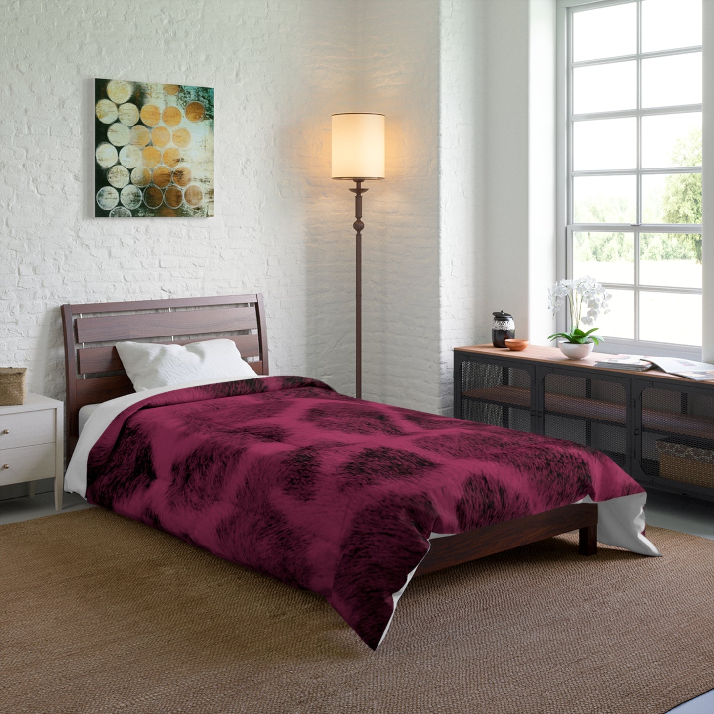 Comforter If You Would Like This To Be A Matching Set Including or Not Clock Curtains Felt Storage Boxes Pillow Shams & More Please Call 1-603-377-1833 Can Be Done in 24 Hours!