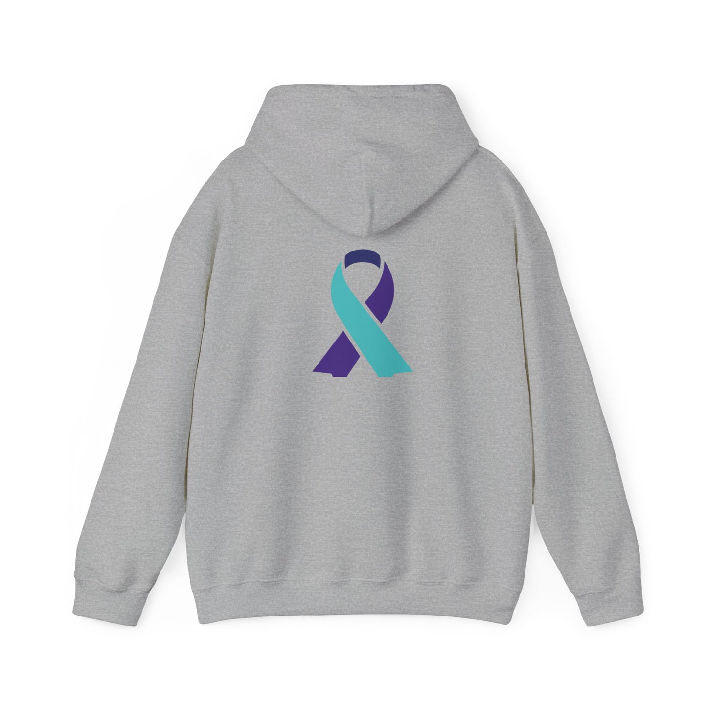 Unisex Heavy Blend™ Hooded Sweatshirt Adult/Teen Activewear Suicide Awareness Ribbon Teal/Purple Ribbon