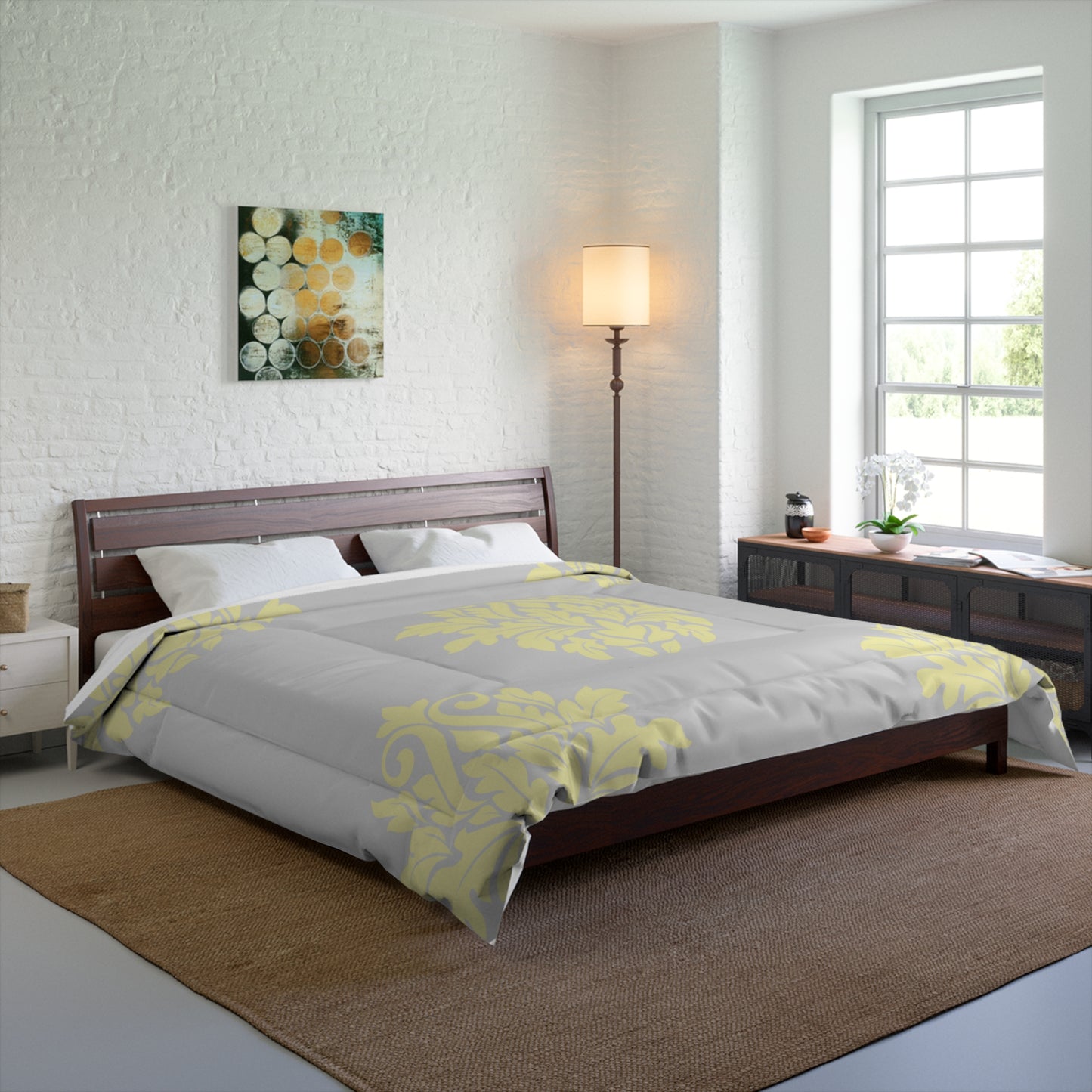 Comforter FOR ADULTS/TEENS/CHILDREN ACCESSORIES DECOR COLORS LIGHT YELLOW GREY CUSTOMIZABLE tiffany.trillo@icloud.com