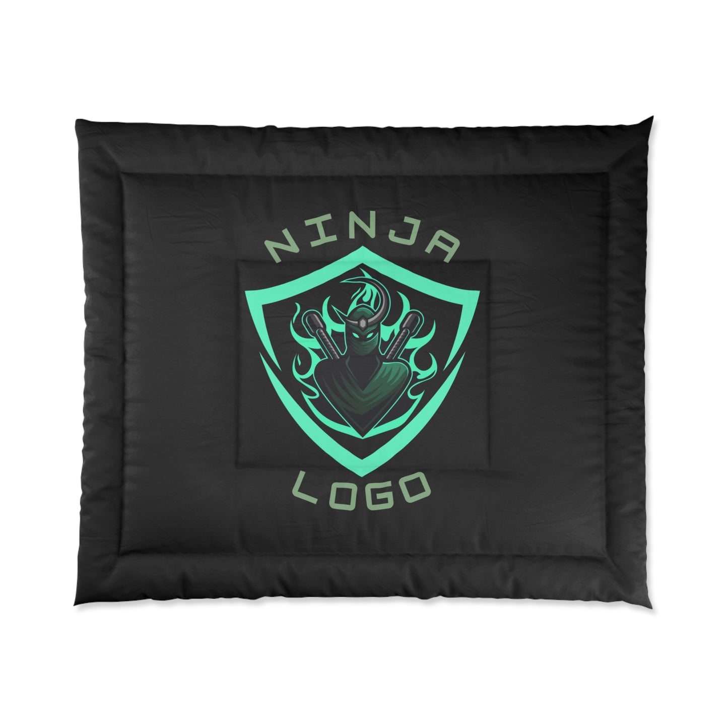 Comforter Teen/Kids Accessories Decor Great For Kids Bedroom Ninja in Blue on Black Blanket