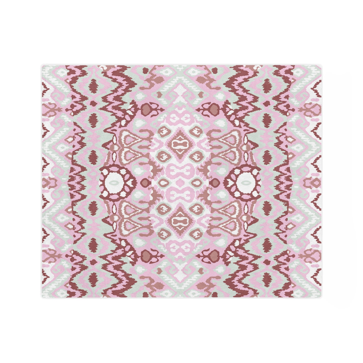 Velveteen Minky Blanket Adult/Teen/Baby Accessories Decor Mauve In Color With Design