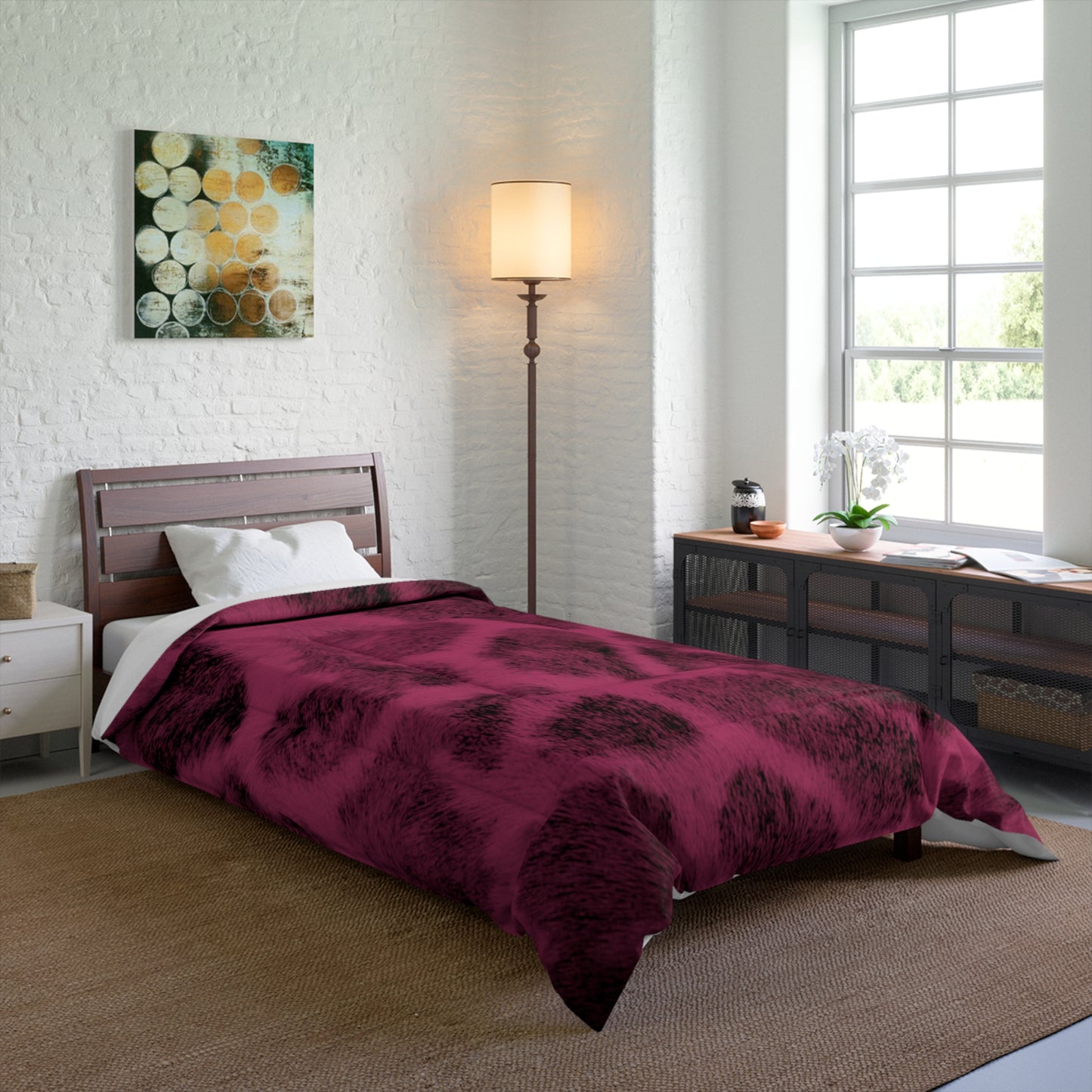 Comforter If You Would Like This To Be A Matching Set Including or Not Clock Curtains Felt Storage Boxes Pillow Shams & More Please Call 1-603-377-1833 Can Be Done in 24 Hours!