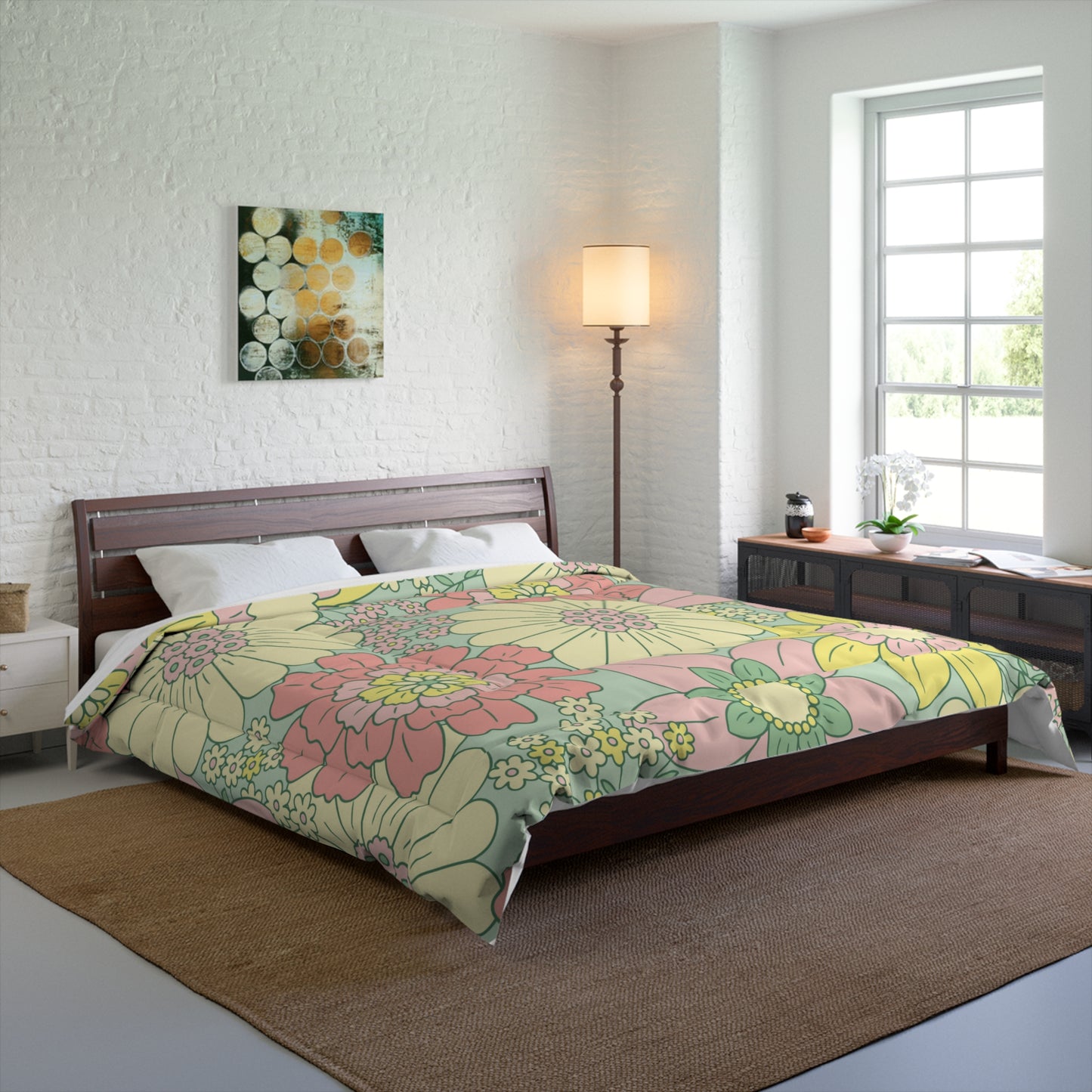 Full Set Available Comforter Pillow Sham Clock Round or Square Rugs Curtains Sheer or Blackout and Storage Boxes and More!!