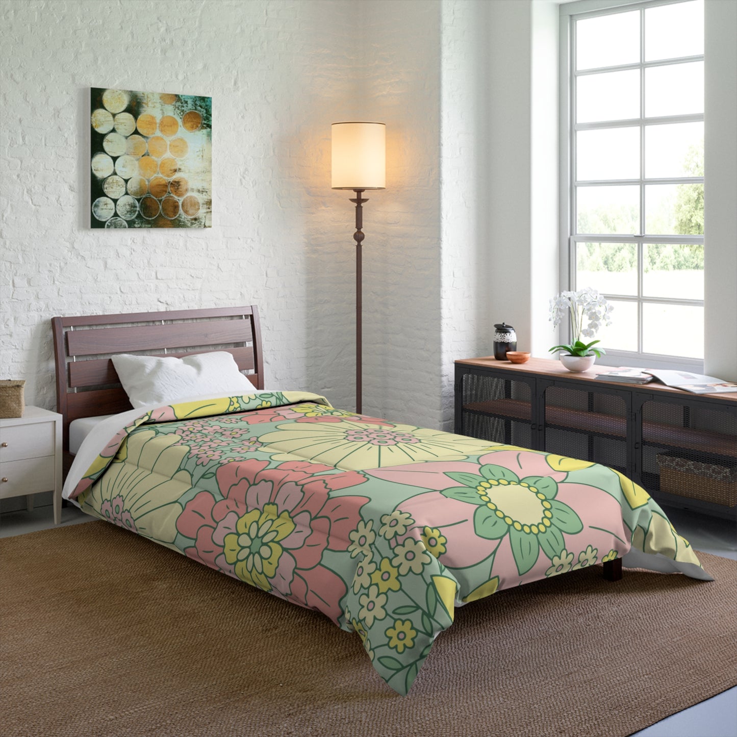 Full Set Available Comforter Pillow Sham Clock Round or Square Rugs Curtains Sheer or Blackout and Storage Boxes and More!!