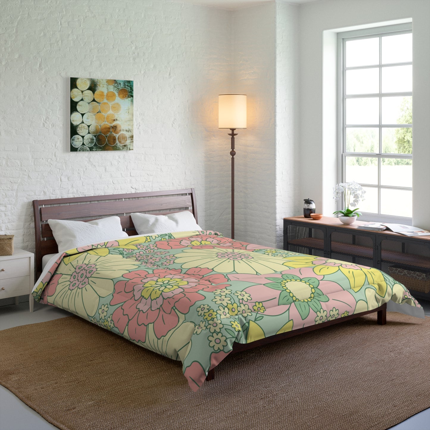 Full Set Available Comforter Pillow Sham Clock Round or Square Rugs Curtains Sheer or Blackout and Storage Boxes and More!!