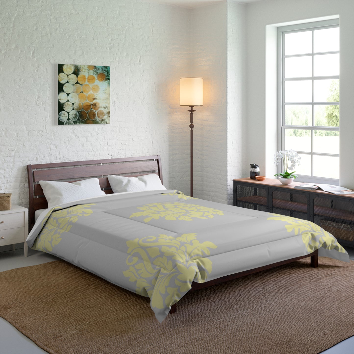 Comforter FOR ADULTS/TEENS/CHILDREN ACCESSORIES DECOR COLORS LIGHT YELLOW GREY CUSTOMIZABLE tiffany.trillo@icloud.com
