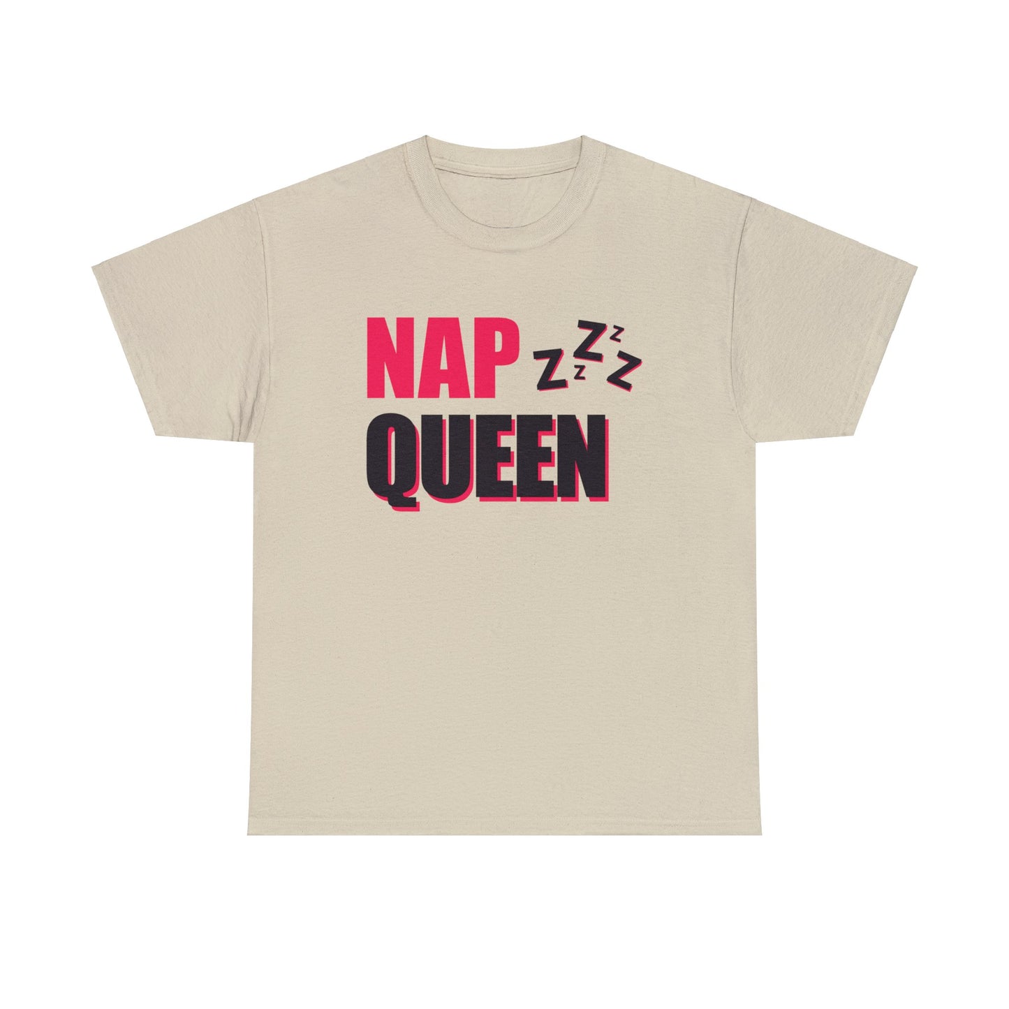 Unisex Heavy Cotton Tee Adult/Teen Activewear Nap Queen In Black Writing Customizable Call 603-377-1833