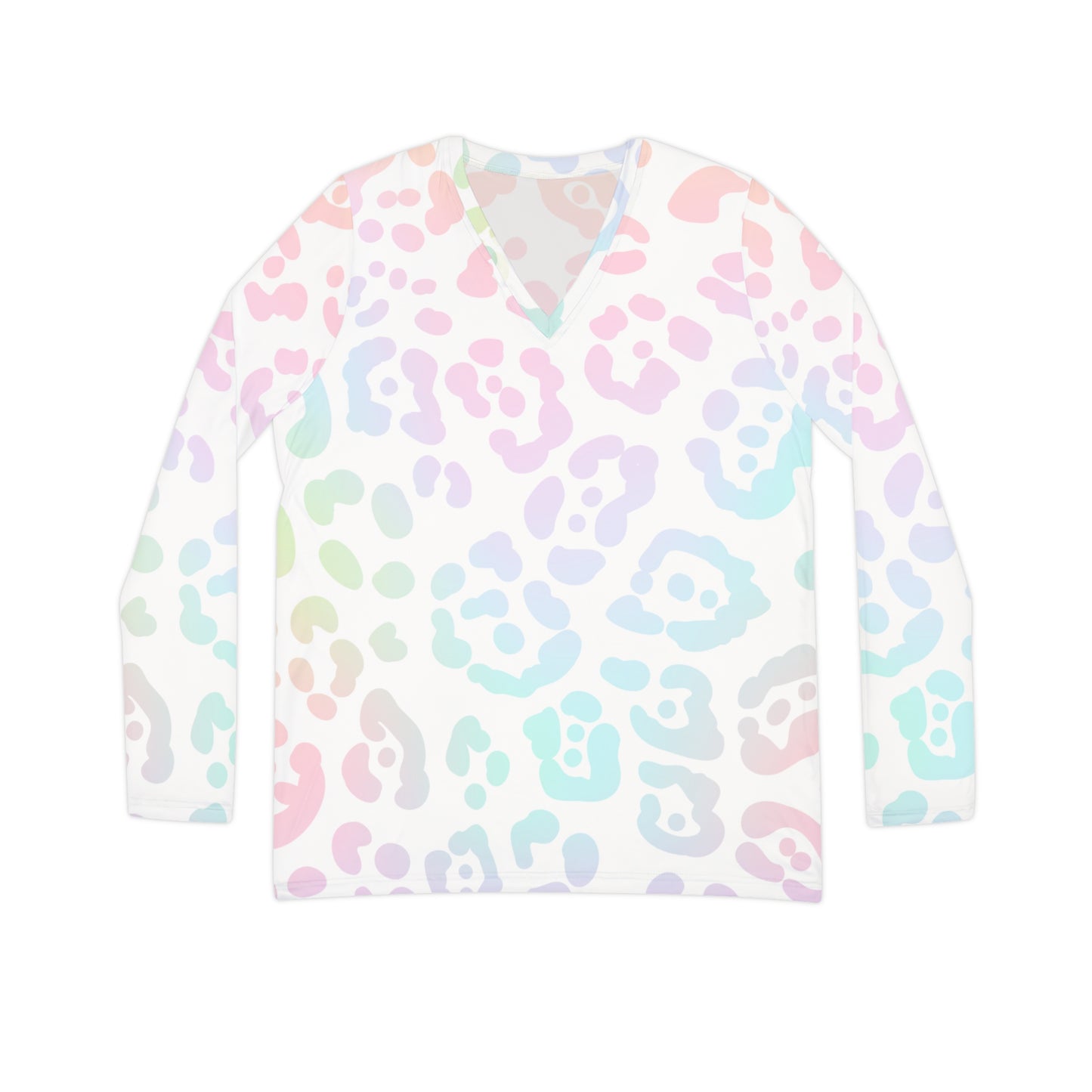 Women's Long Sleeve V-neck Shirt (AOP) Adult/Teen Activewear