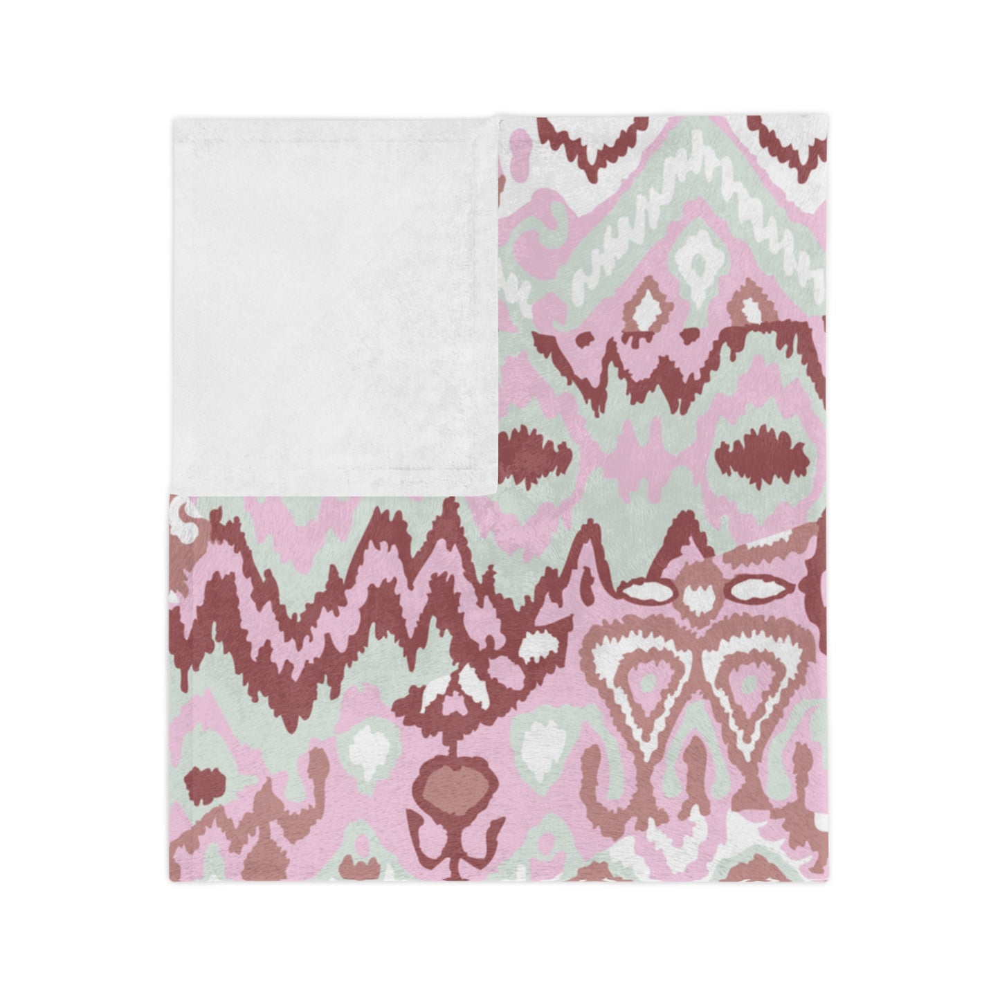 Velveteen Minky Blanket Adult/Teen/Baby Accessories Decor Mauve In Color With Design