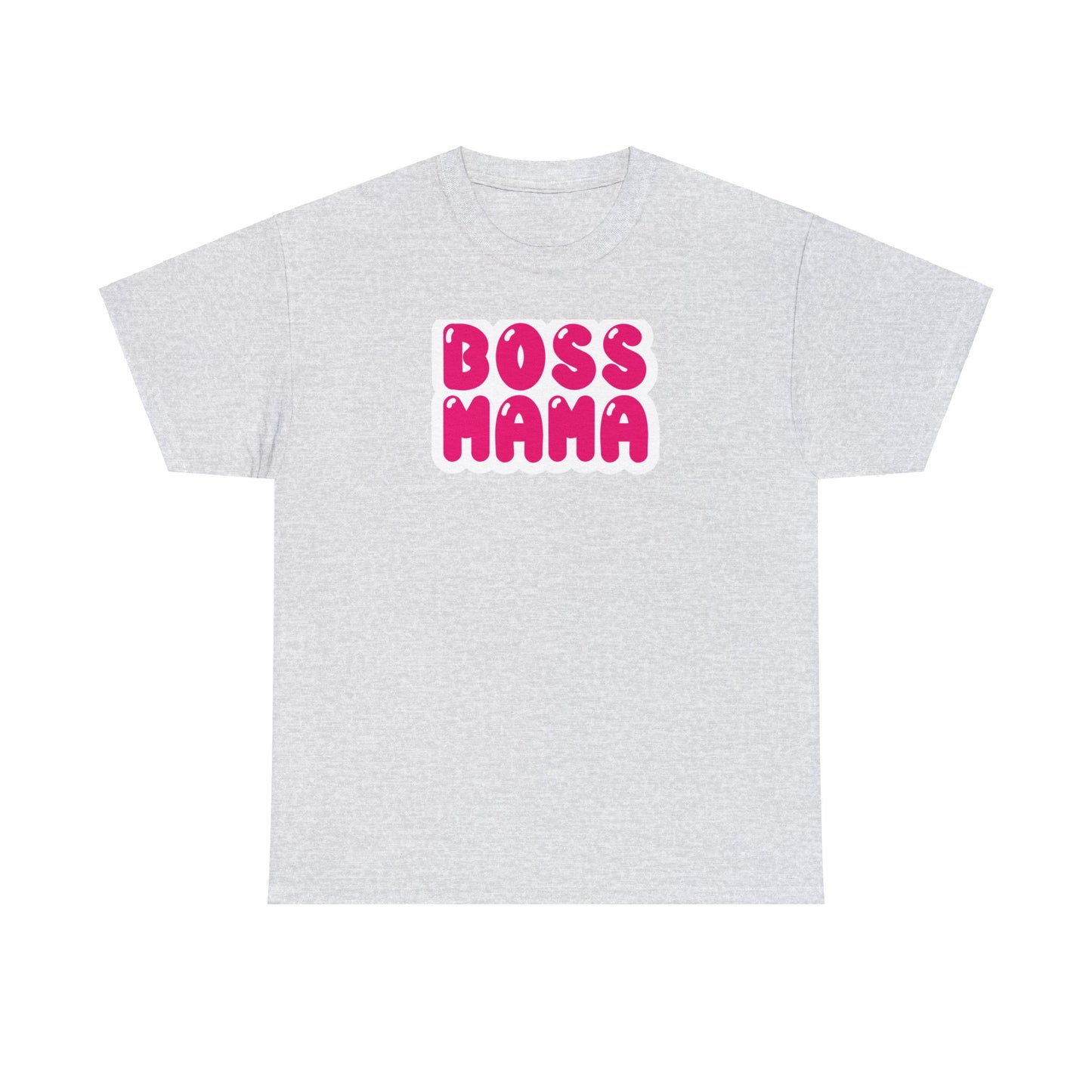 Unisex Heavy Cotton Tee Activewear Adult Boss Mom in dark Pink many Color Tees Available
