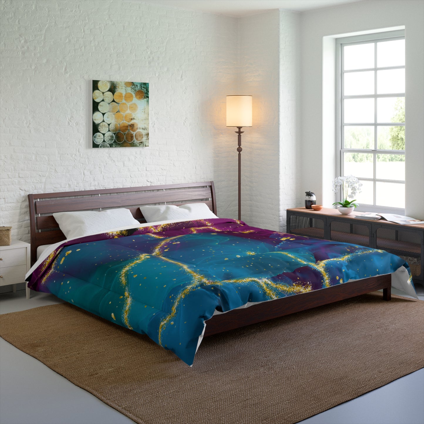 Comforter Full Set Available Comforter Pillow Sham Clock Round or Square Rugs Curtains Sheer or Blackout and Storage Boxes and More!! Can Be Done in 24 hrs Please Call 1-603-377-1833