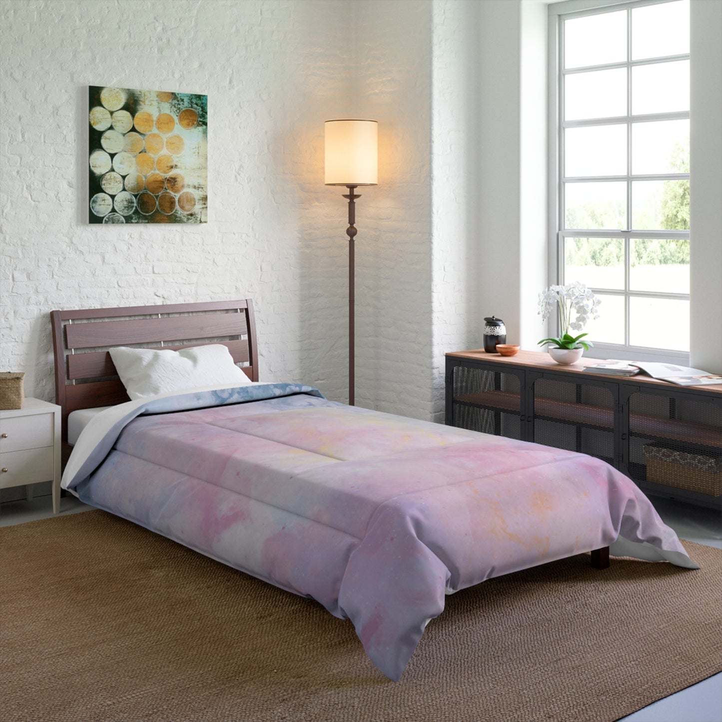 Comforter Full Set Available Comforter Pillow Sham Clock Round or Square Rugs Curtains Sheer or Blackout and Storage Boxes and More!! Can Be Done in 24 hrs Please Call 1-603-377-1833