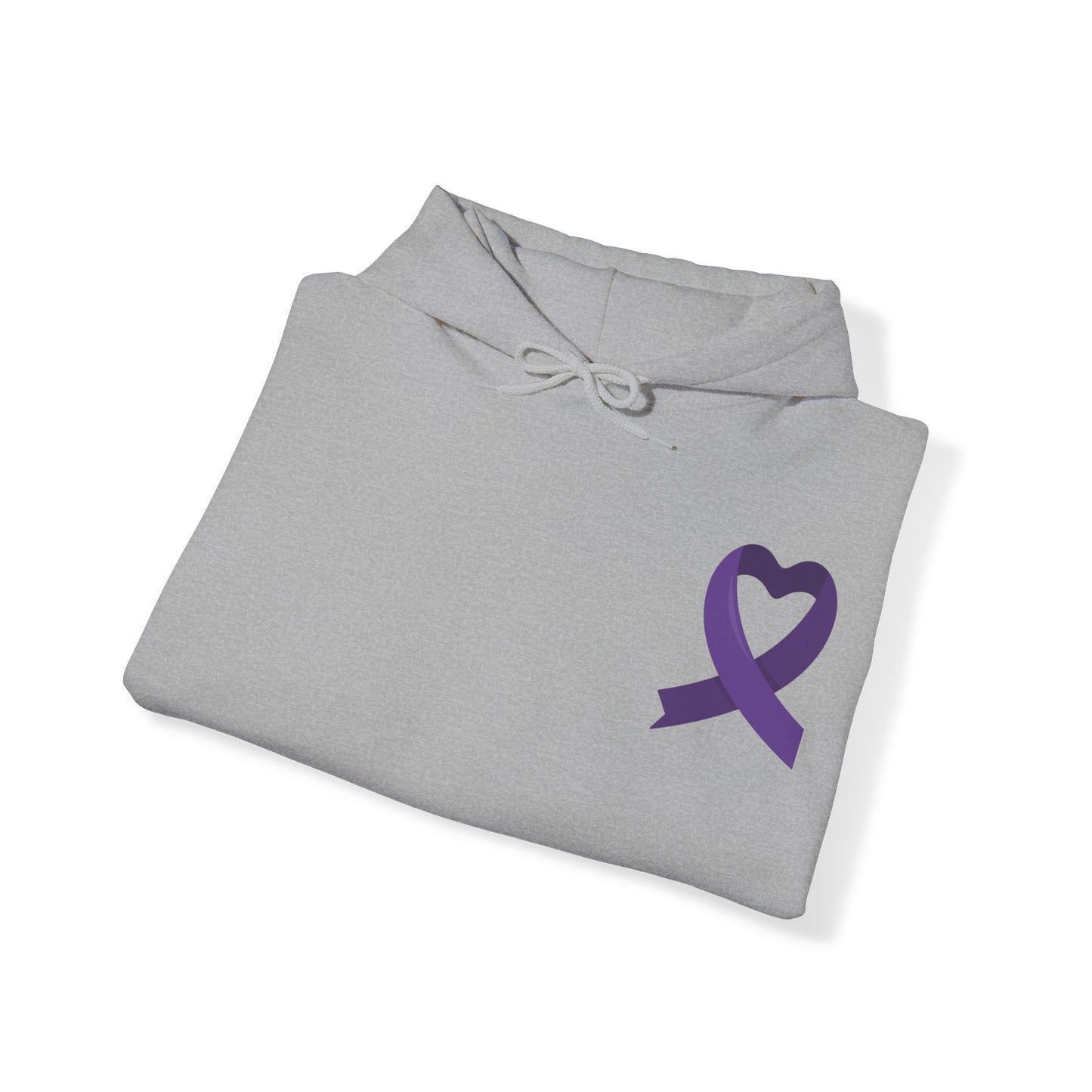 Unisex Heavy Blend™ Hooded Sweatshirt Adult/Teen Activewear Domestic Violence Awareness Purple Ribbon on Front Different Race Women Silhouette on Back Colors Pink and Purple