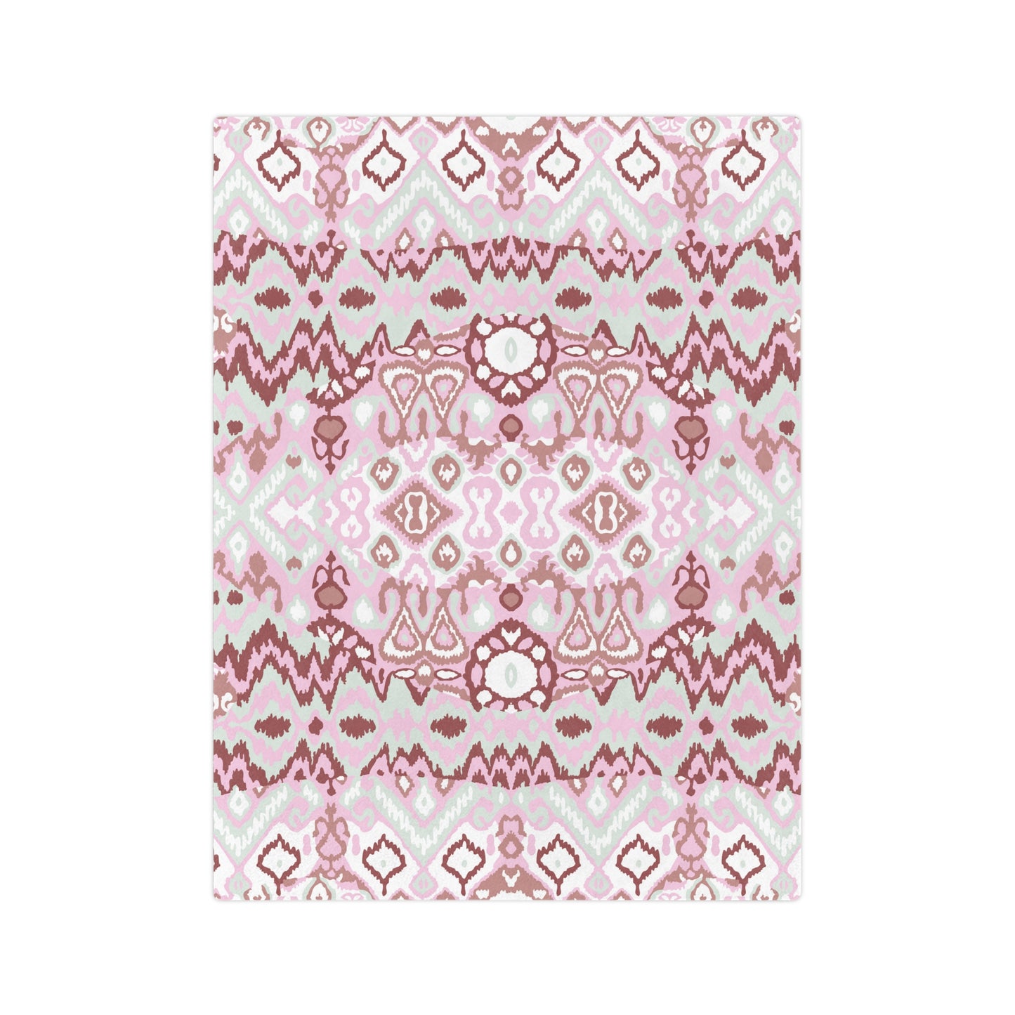 Velveteen Minky Blanket Adult/Teen/Baby Accessories Decor Mauve In Color With Design