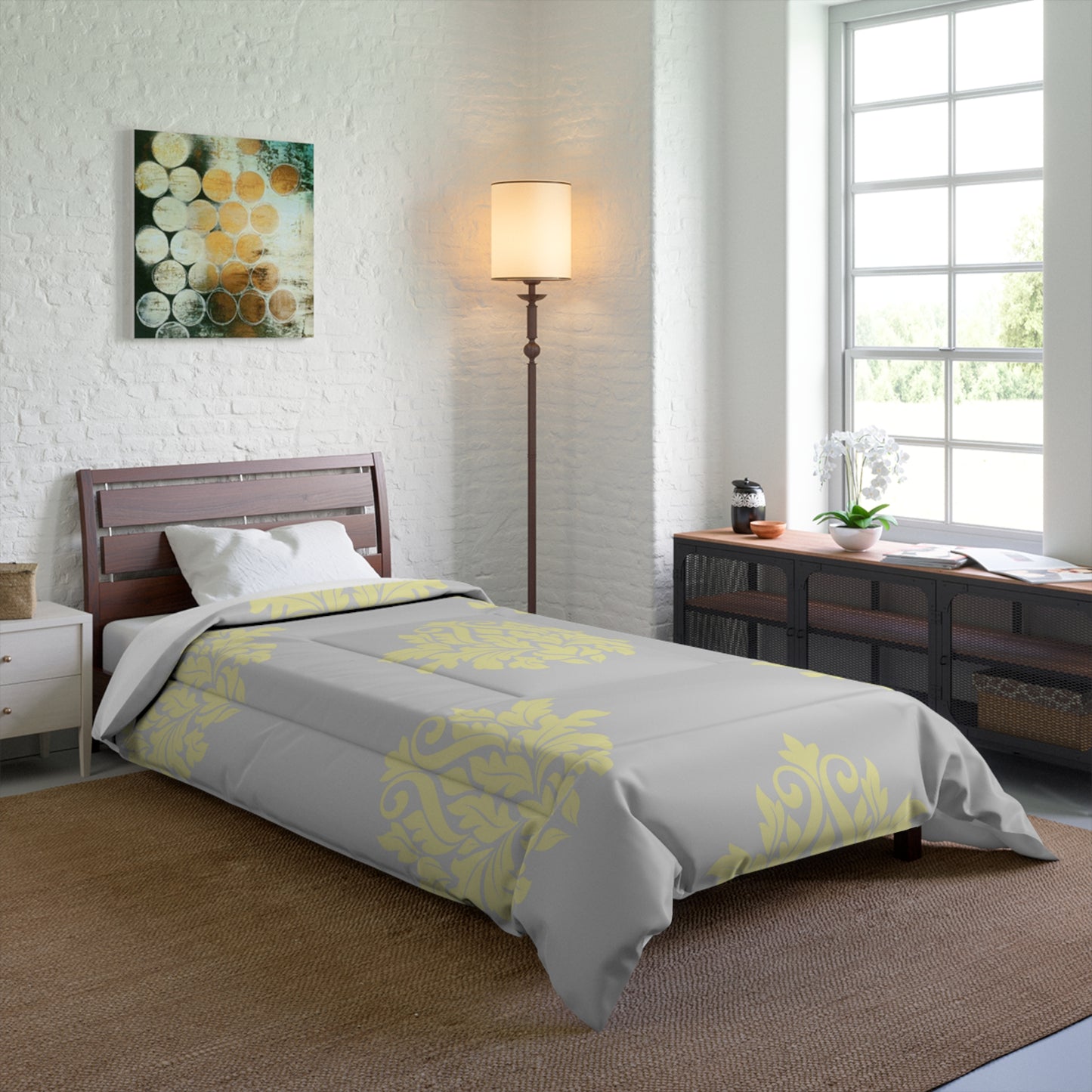 Comforter FOR ADULTS/TEENS/CHILDREN ACCESSORIES DECOR COLORS LIGHT YELLOW GREY CUSTOMIZABLE tiffany.trillo@icloud.com