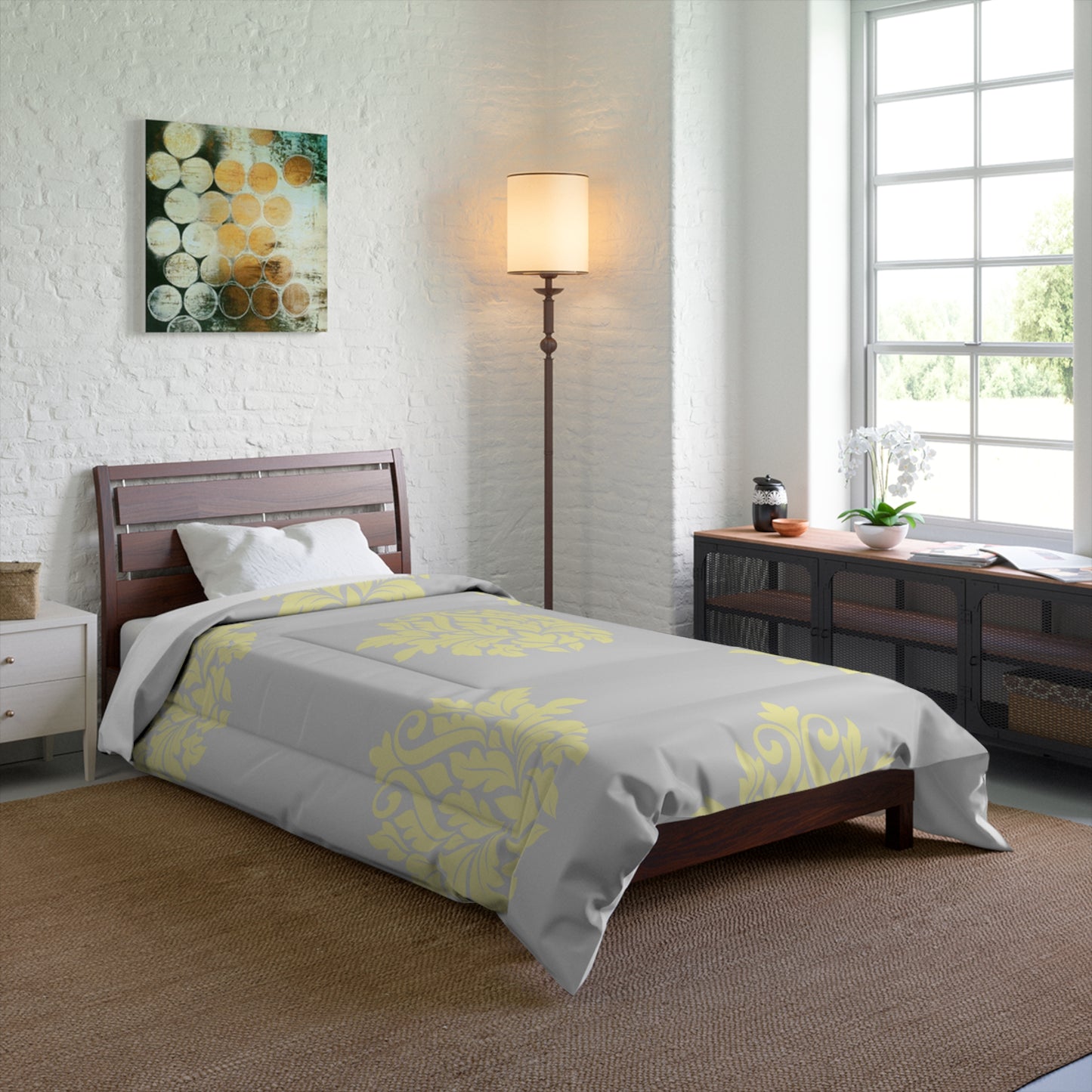 Comforter FOR ADULTS/TEENS/CHILDREN ACCESSORIES DECOR COLORS LIGHT YELLOW GREY CUSTOMIZABLE tiffany.trillo@icloud.com