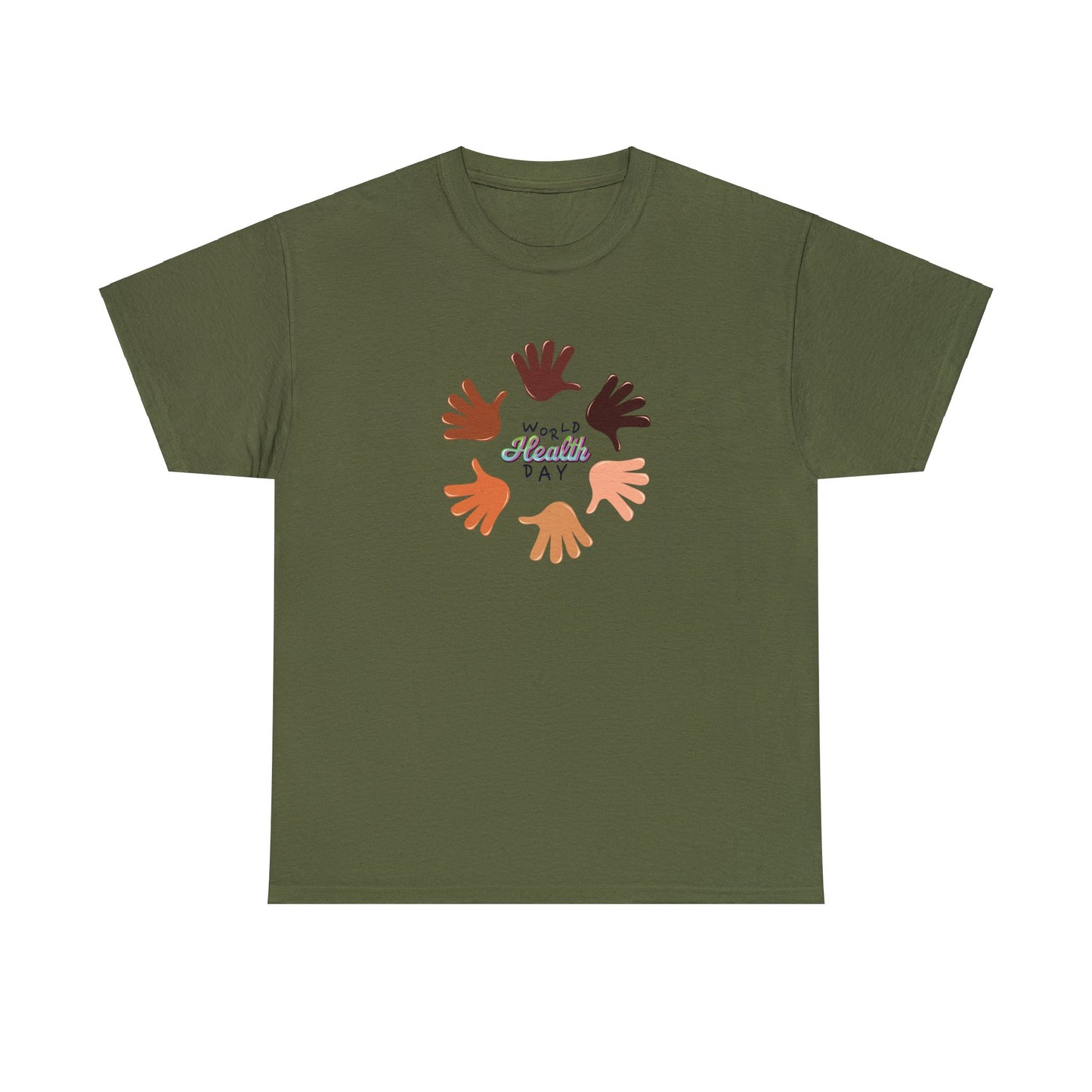 Unisex Heavy Cotton Tee Adult/Teen Activewear Great Quality Low Prices Most Tees Under 12$ Comes In Many Colors World Health Day Awareness