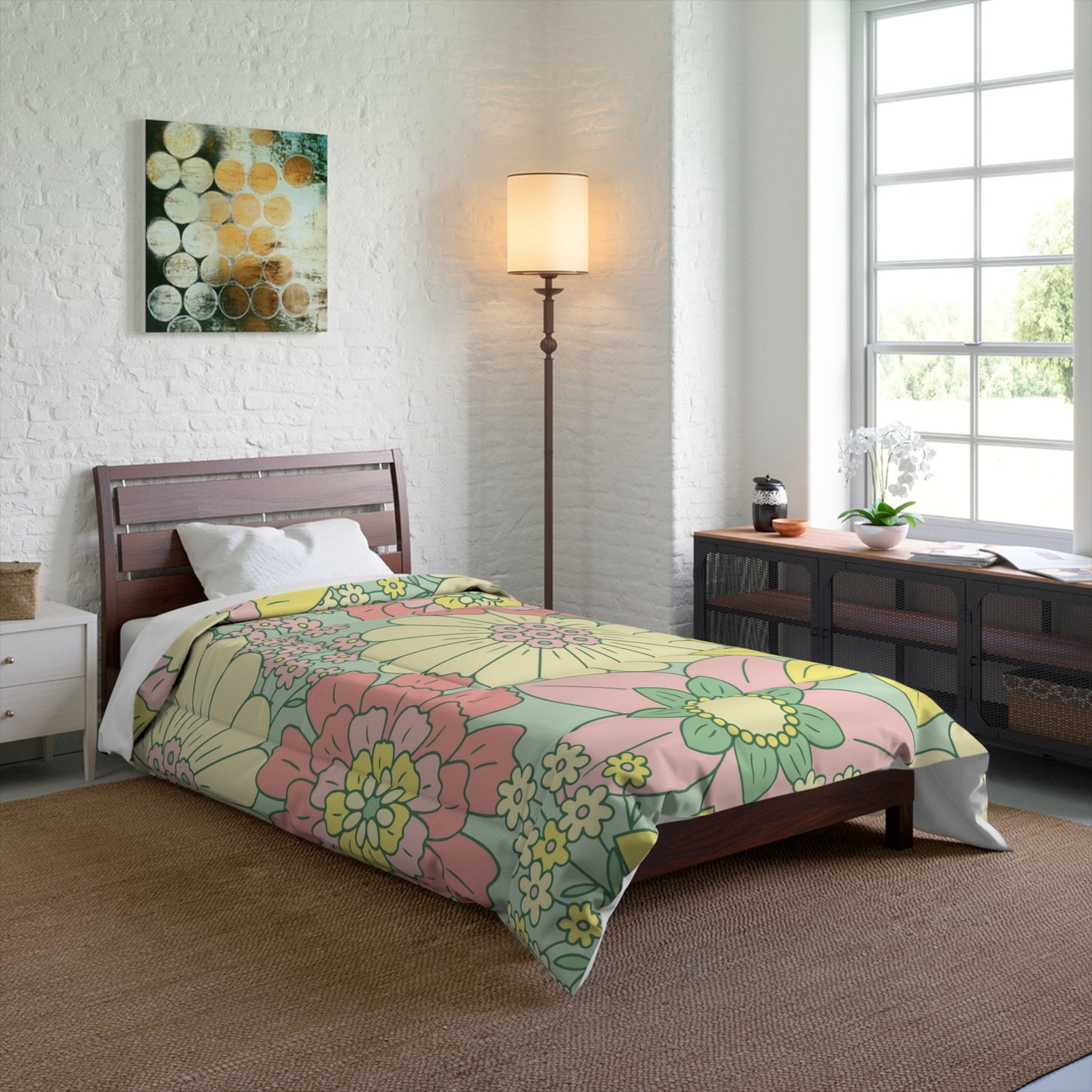 Full Set Available Comforter Pillow Sham Clock Round or Square Rugs Curtains Sheer or Blackout and Storage Boxes and More!!