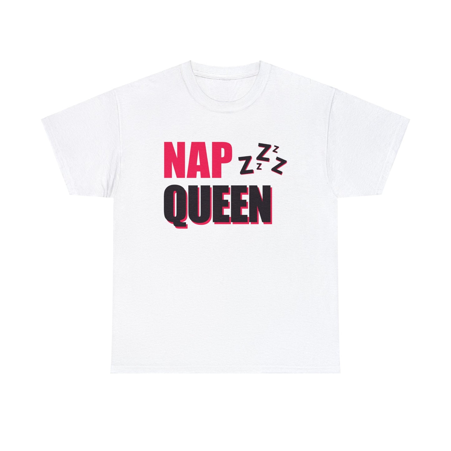 Unisex Heavy Cotton Tee Adult/Teen Activewear Nap Queen In Black Writing Customizable Call 603-377-1833