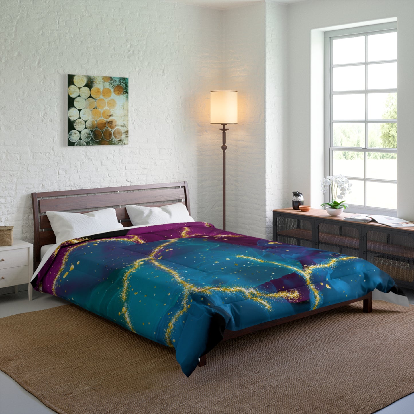 Comforter Full Set Available Comforter Pillow Sham Clock Round or Square Rugs Curtains Sheer or Blackout and Storage Boxes and More!! Can Be Done in 24 hrs Please Call 1-603-377-1833