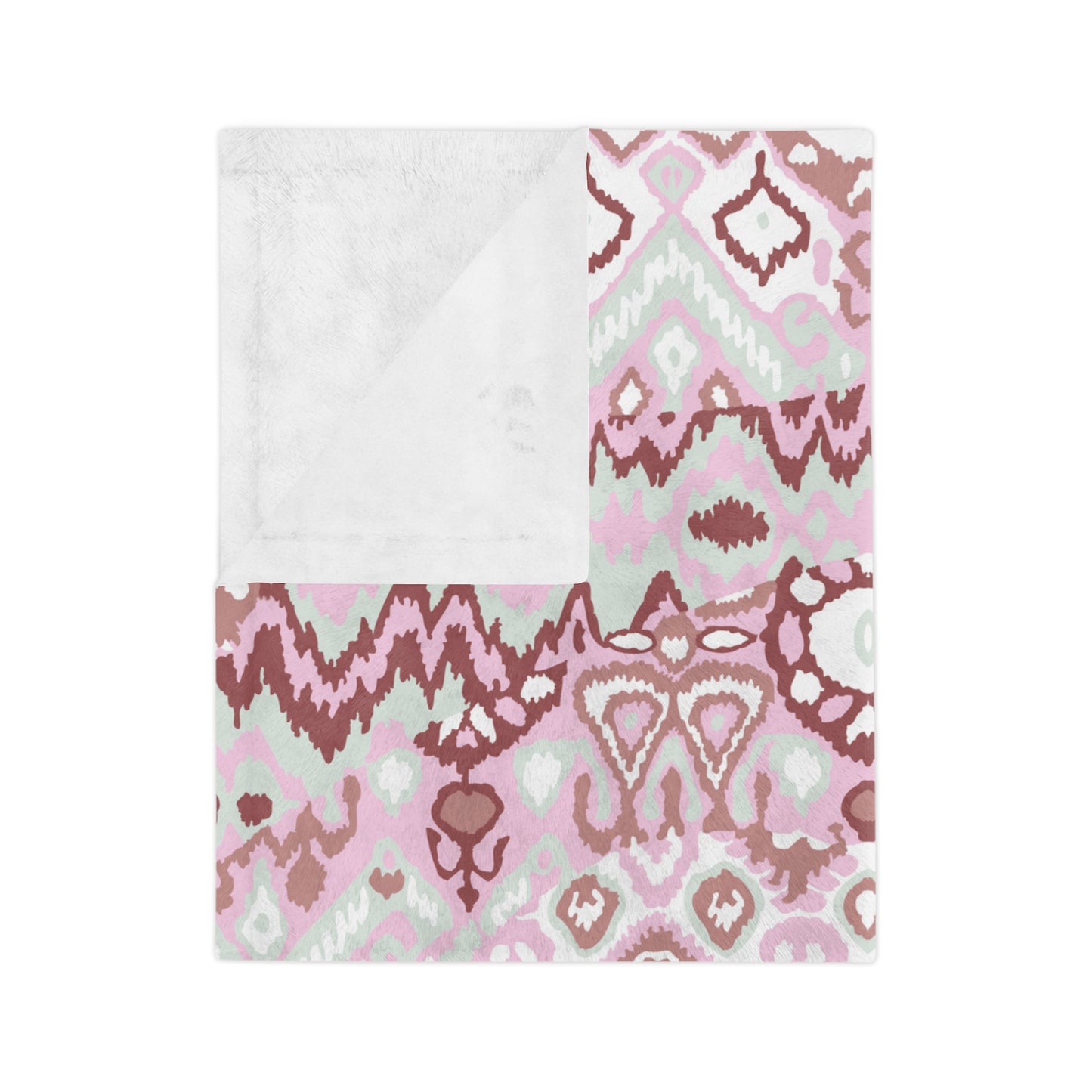 Velveteen Minky Blanket Adult/Teen/Baby Accessories Decor Mauve In Color With Design