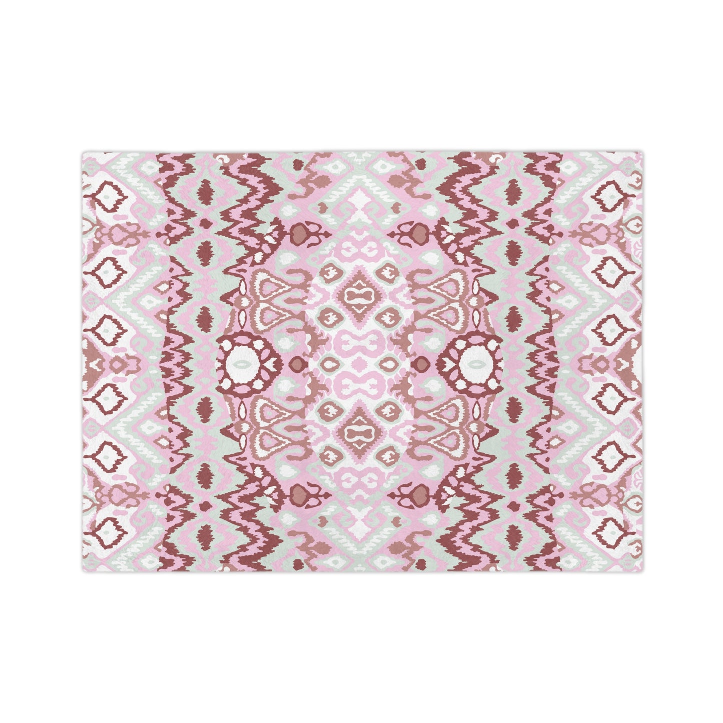 Velveteen Minky Blanket Adult/Teen/Baby Accessories Decor Mauve In Color With Design