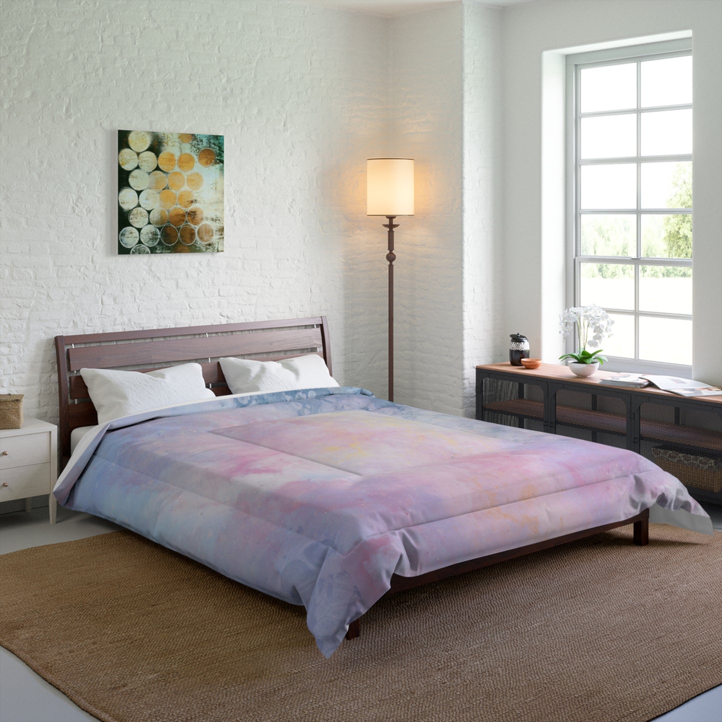 Comforter Full Set Available Comforter Pillow Sham Clock Round or Square Rugs Curtains Sheer or Blackout and Storage Boxes and More!! Can Be Done in 24 hrs Please Call 1-603-377-1833