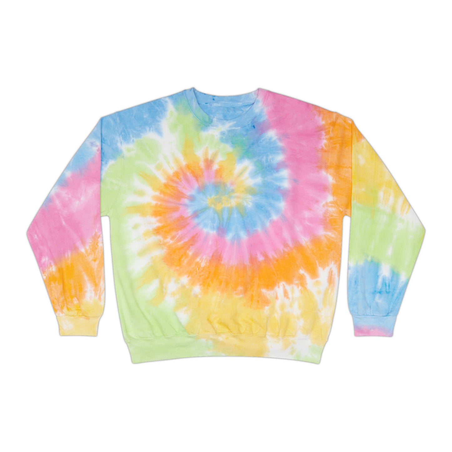 Unisex Tie-Dye Sweatshirt CREWNECK ADULT/TEEN ACTIVEWEAR YIN-YANG = BALANCE AND HARMONY YOGA GREYISH/BROWN AND BLUE IN COLOR