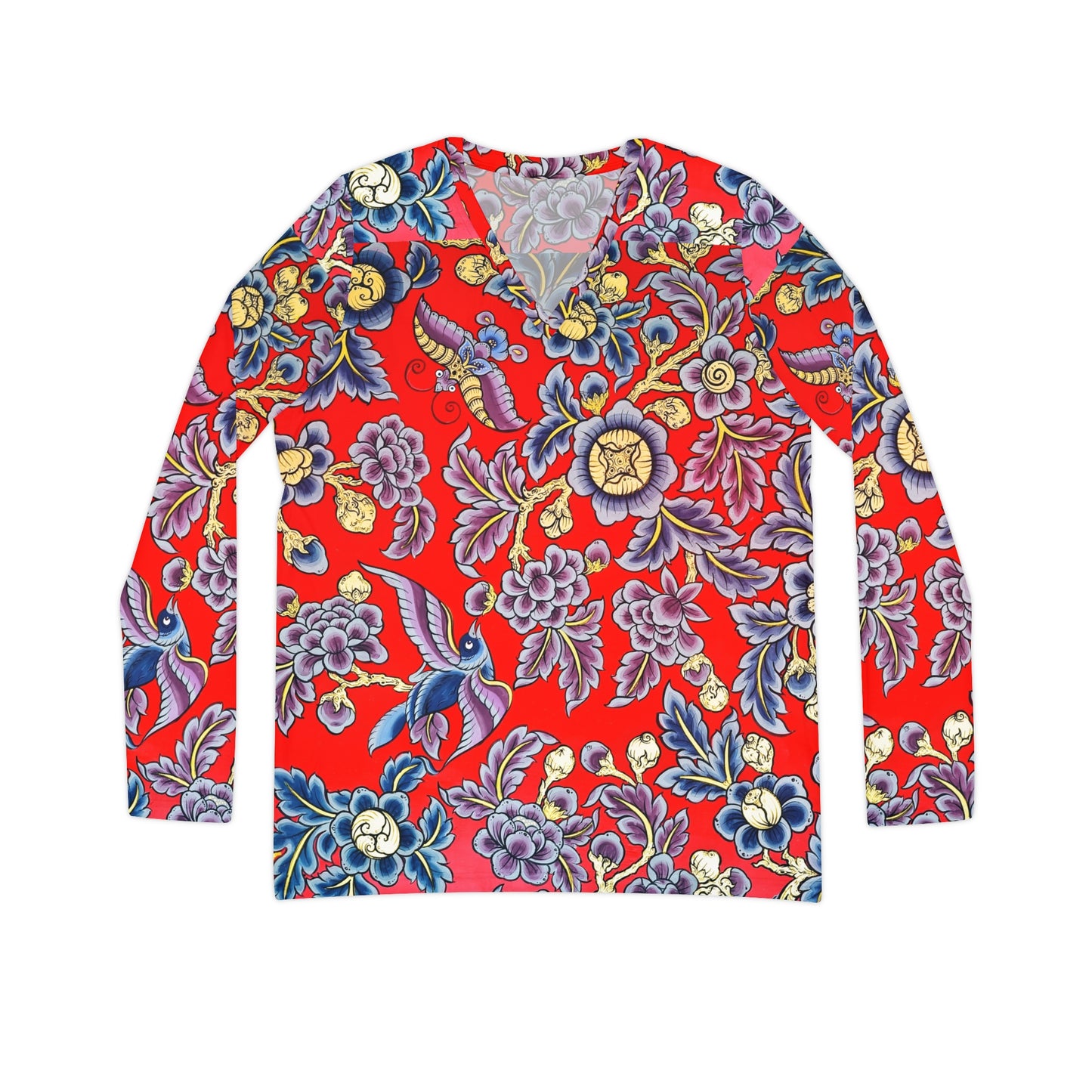 Women's Long Sleeve V-neck Shirt (AOP)