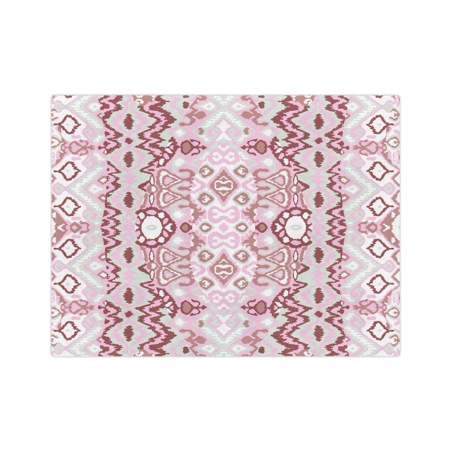 Velveteen Minky Blanket Adult/Teen/Baby Accessories Decor Mauve In Color With Design