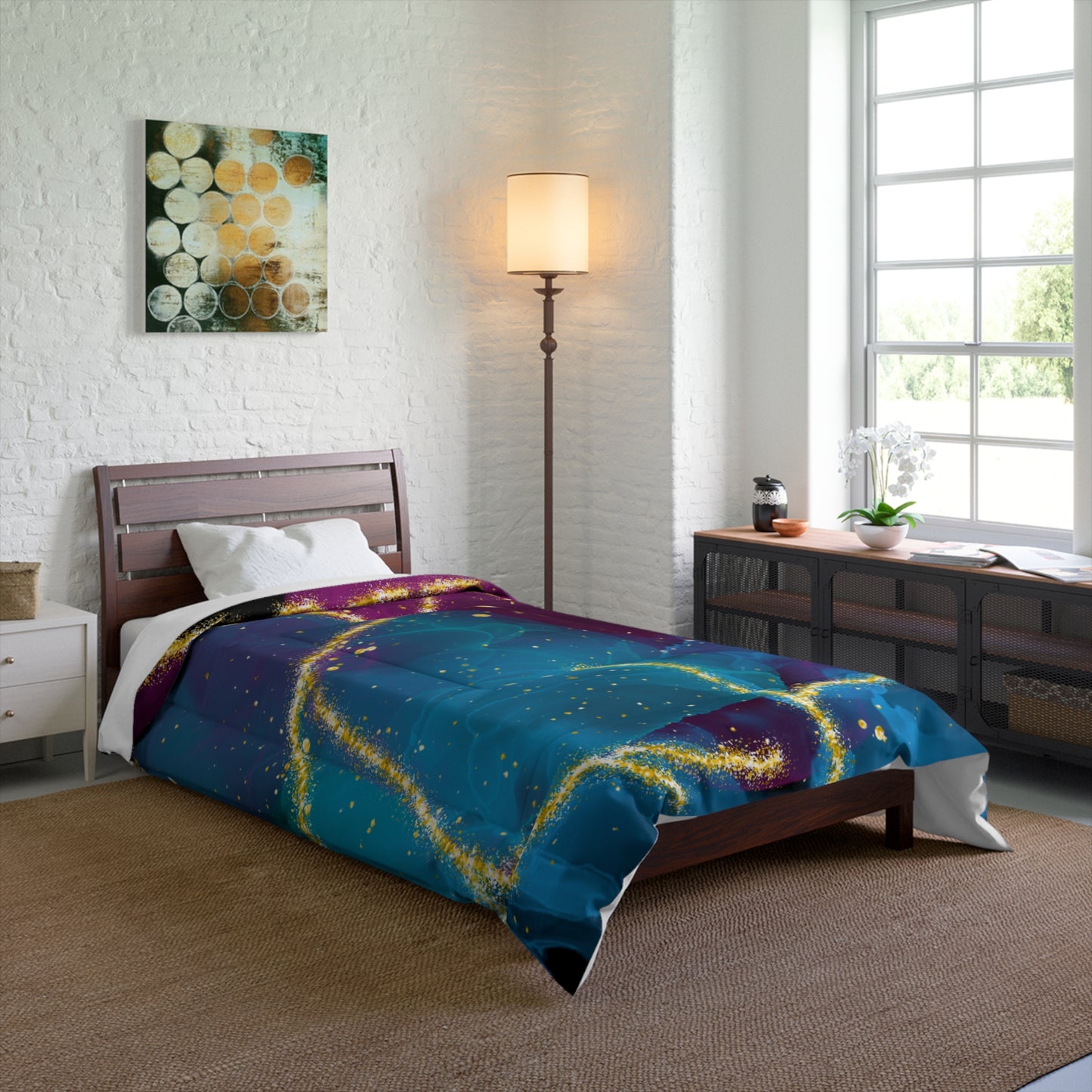 Comforter Full Set Available Comforter Pillow Sham Clock Round or Square Rugs Curtains Sheer or Blackout and Storage Boxes and More!! Can Be Done in 24 hrs Please Call 1-603-377-1833