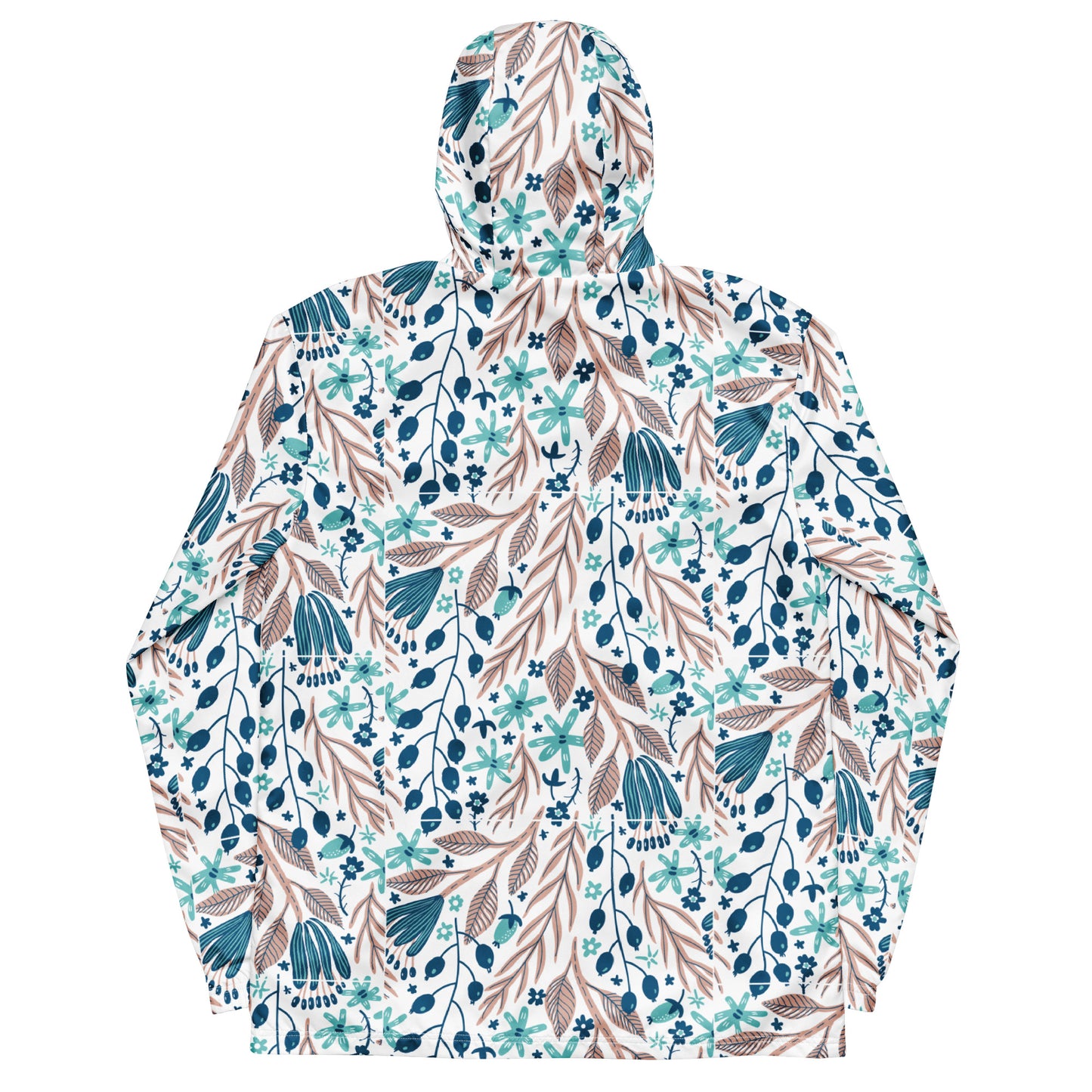 windbreaker Unisex Adult Activewear blue tan white design pattern