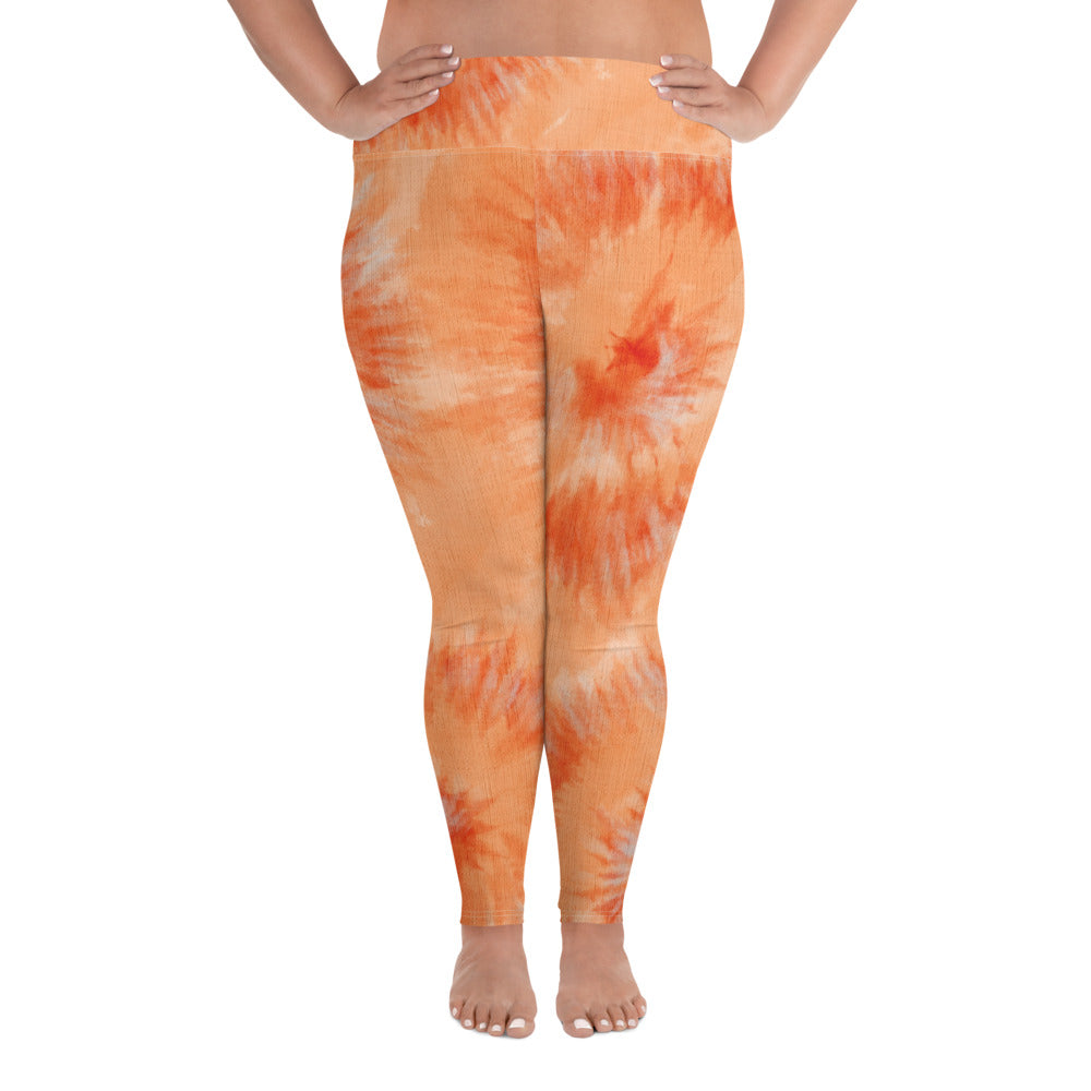 unisex orange tie dye leggings Adult Activewear