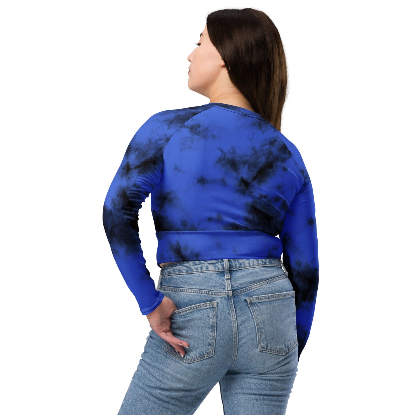 Recycled long-sleeve crop top Up To 6XL Unisex Adult Activewear