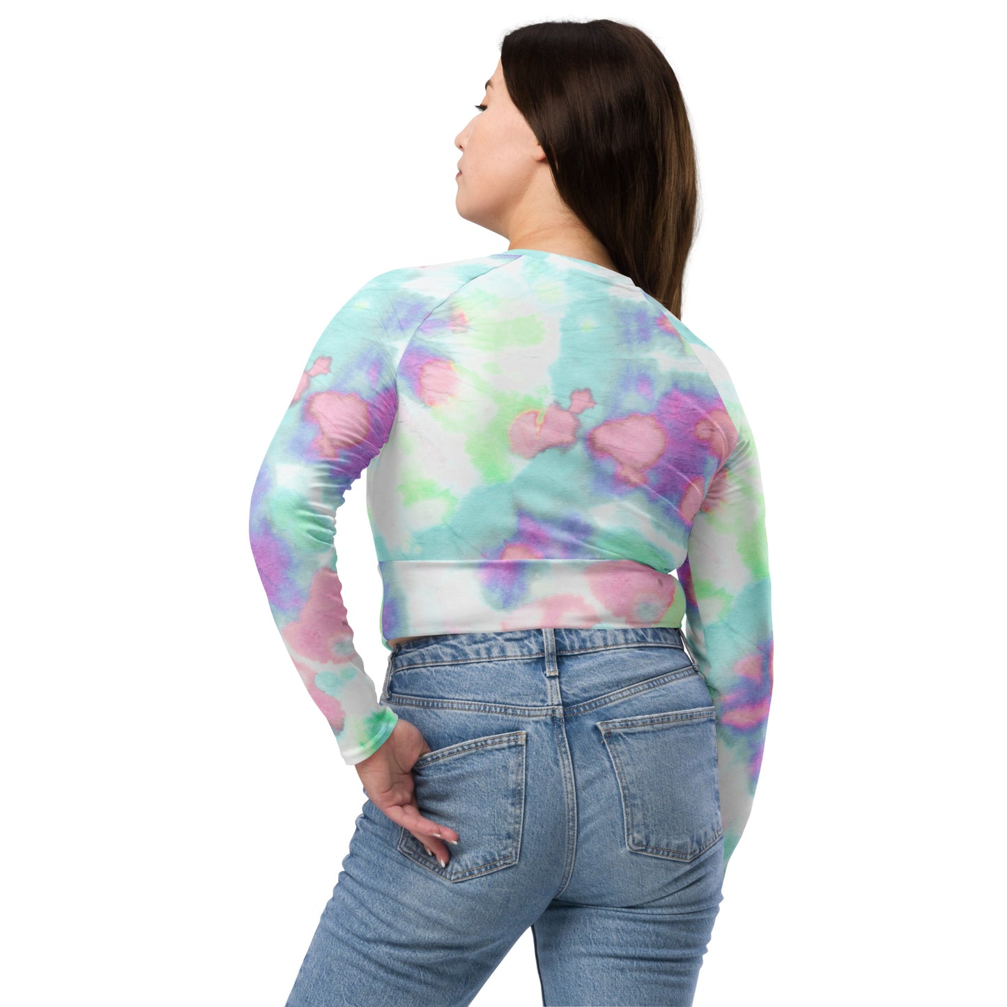 Recycled long-sleeve crop top Up To 6XL Unisex Adult Activewear