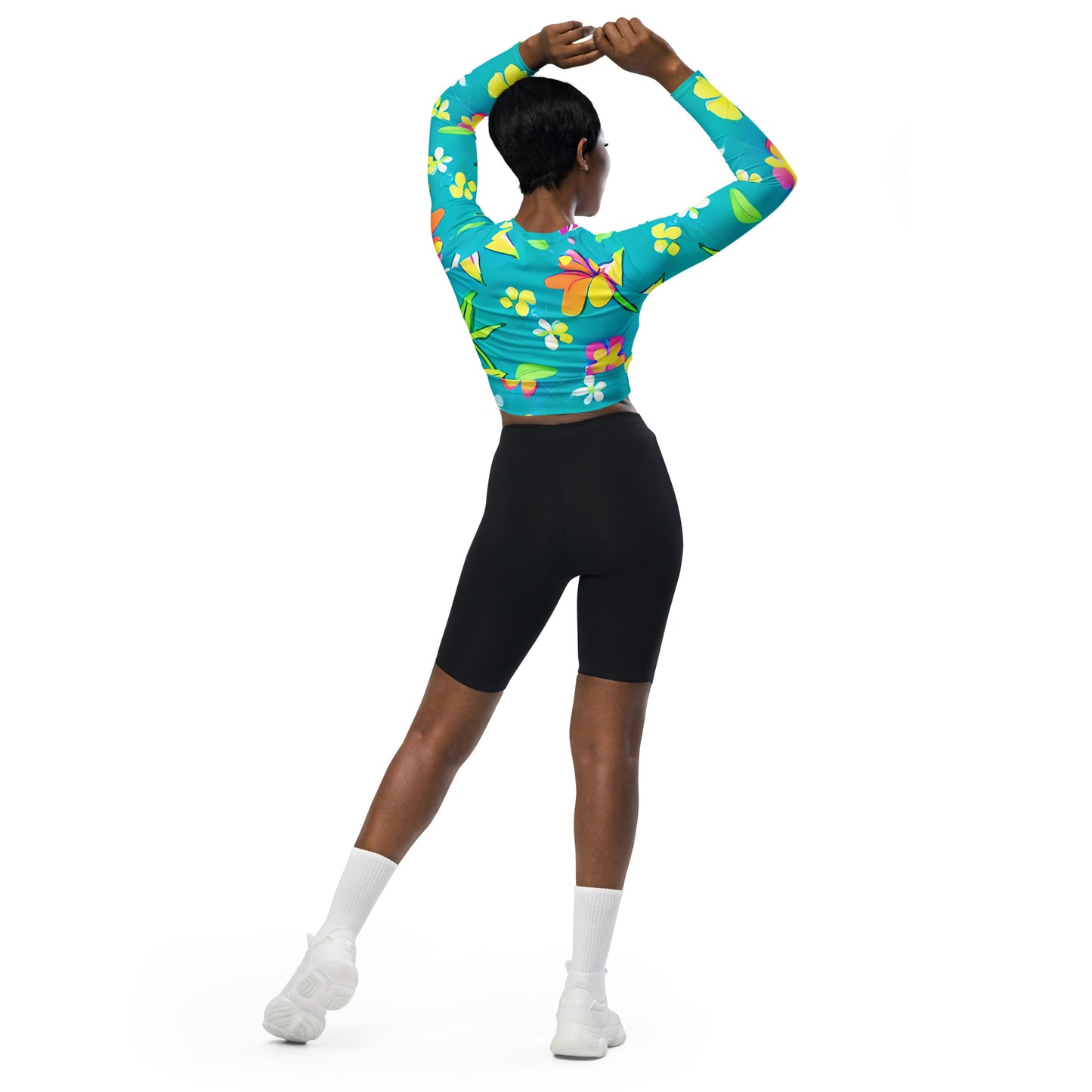 Recycled long-sleeve crop top Up To 6XL Unisex Adult Activewear