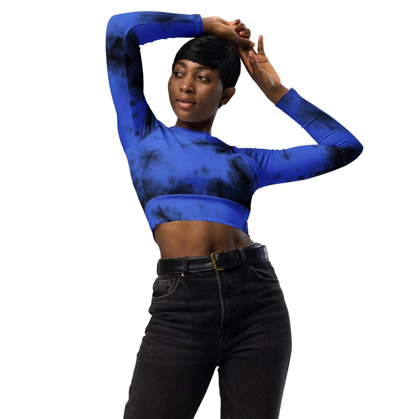 Recycled long-sleeve crop top Up To 6XL Unisex Adult Activewear