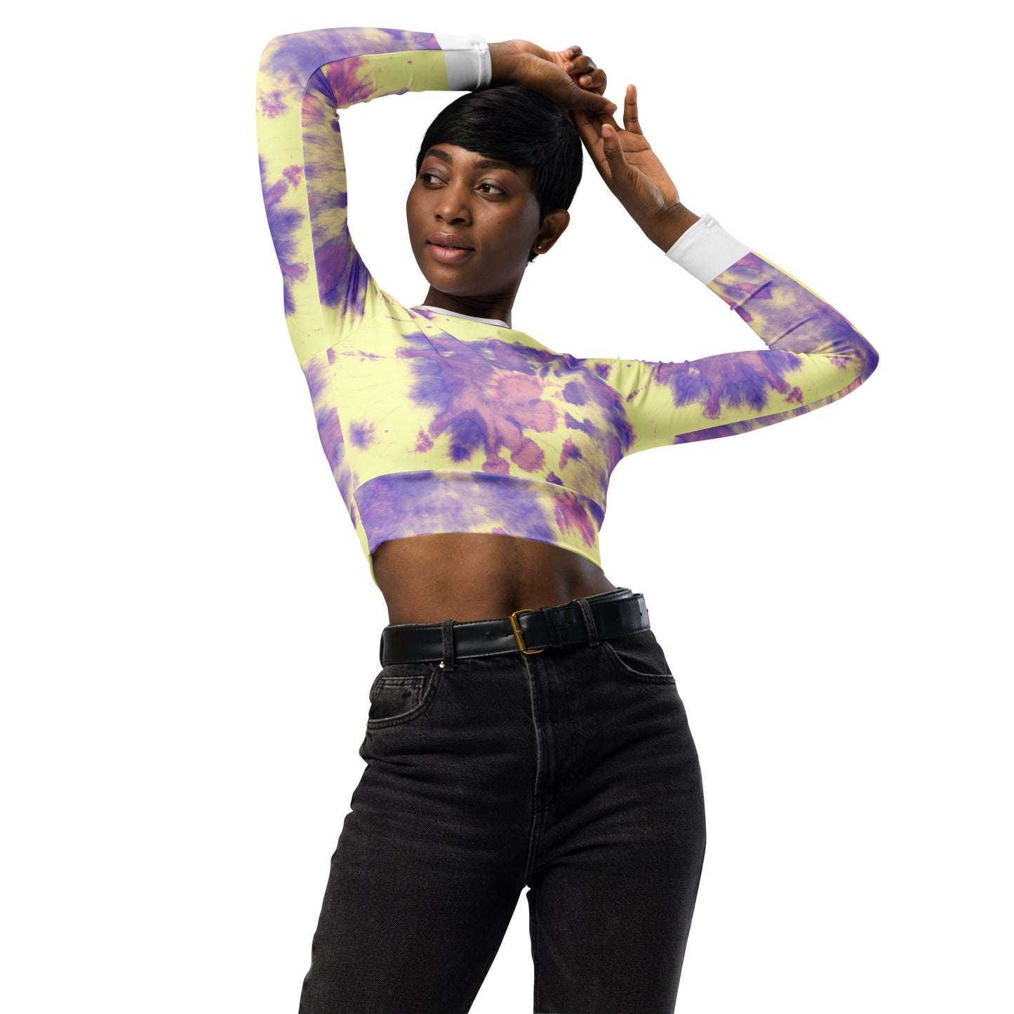 Recycled long-sleeve crop top Up To 6XL Unisex Adult Activewear Has Matching Bottoms Sold Separate