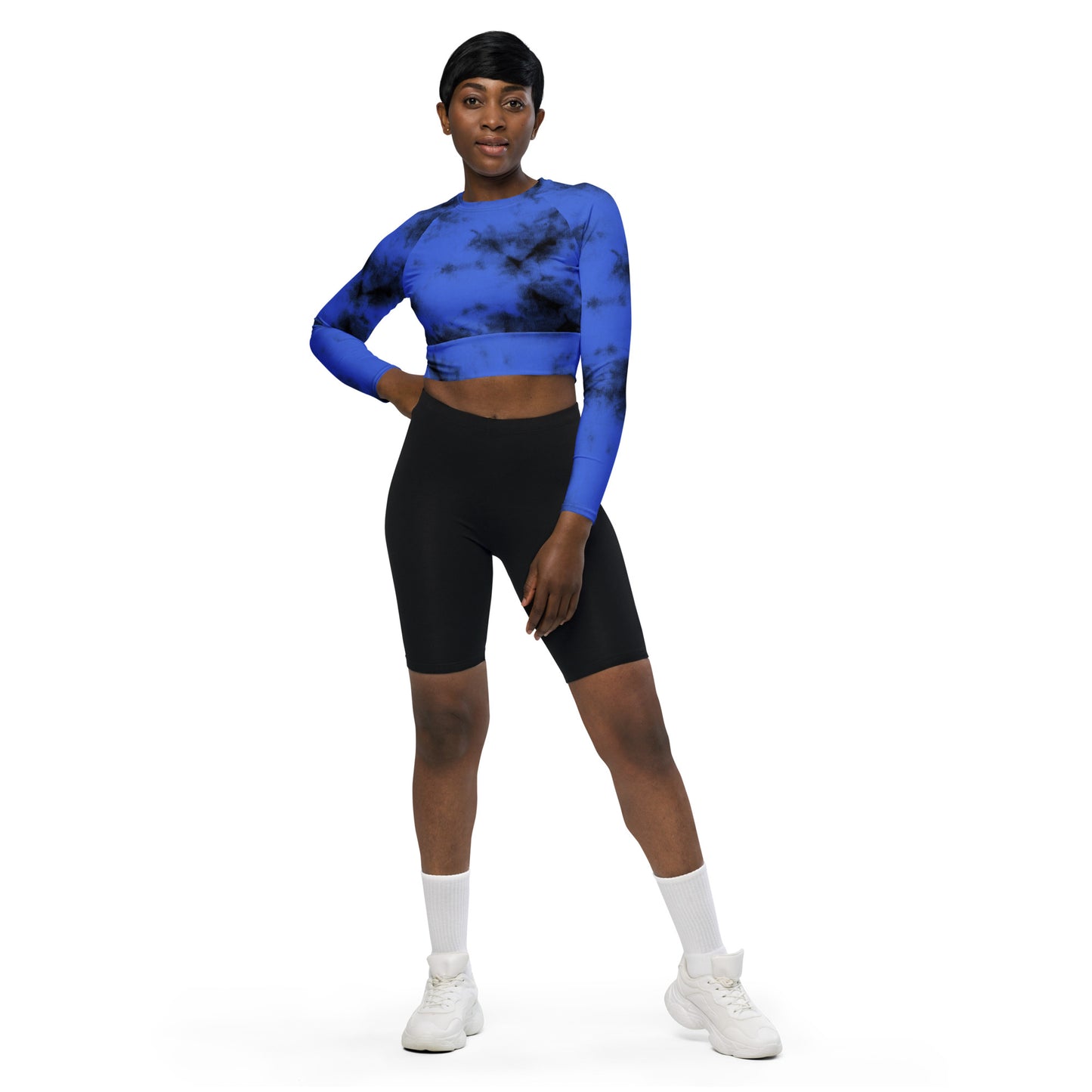 Recycled long-sleeve crop top Up To 6XL Unisex Adult Activewear