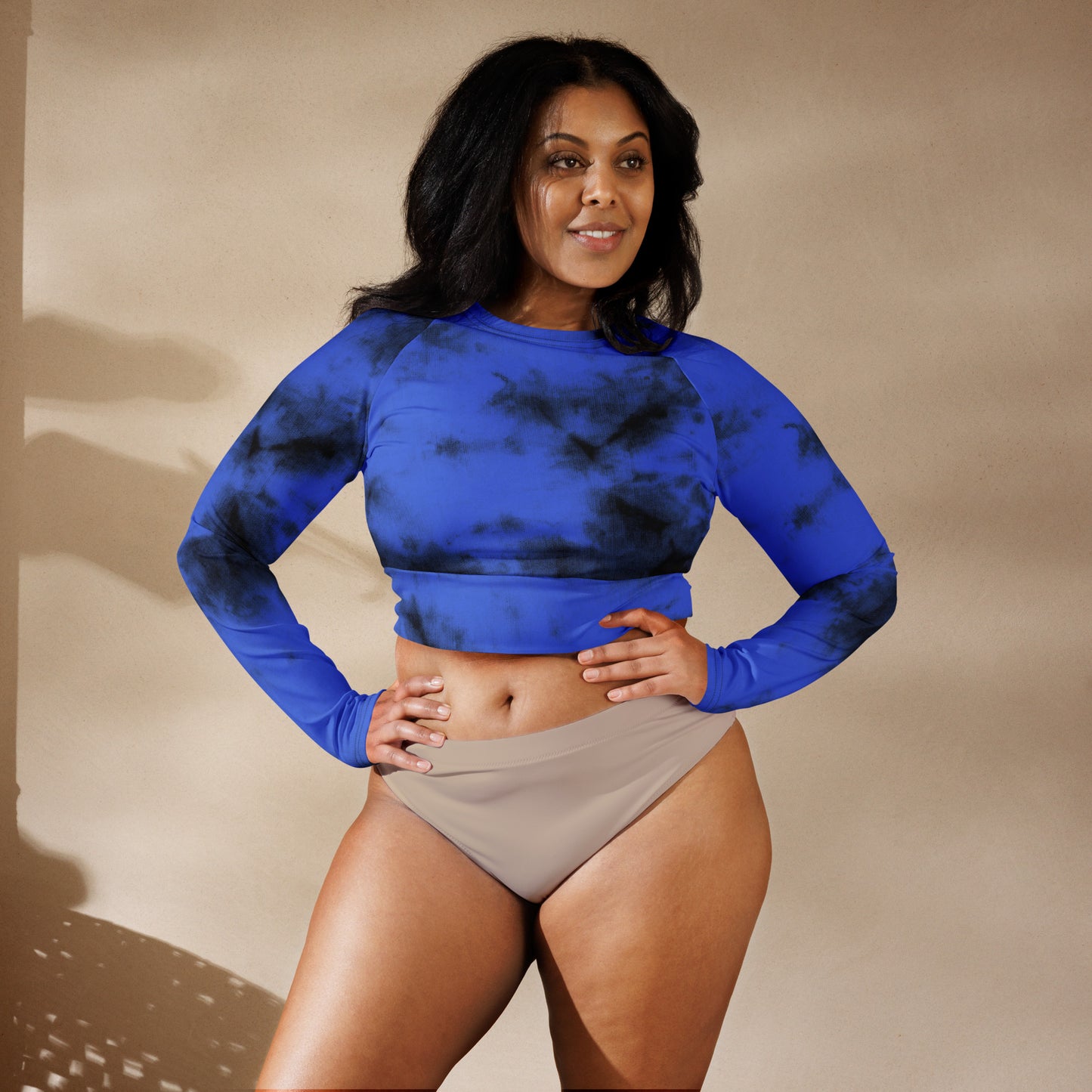 Recycled long-sleeve crop top Up To 6XL Unisex Adult Activewear