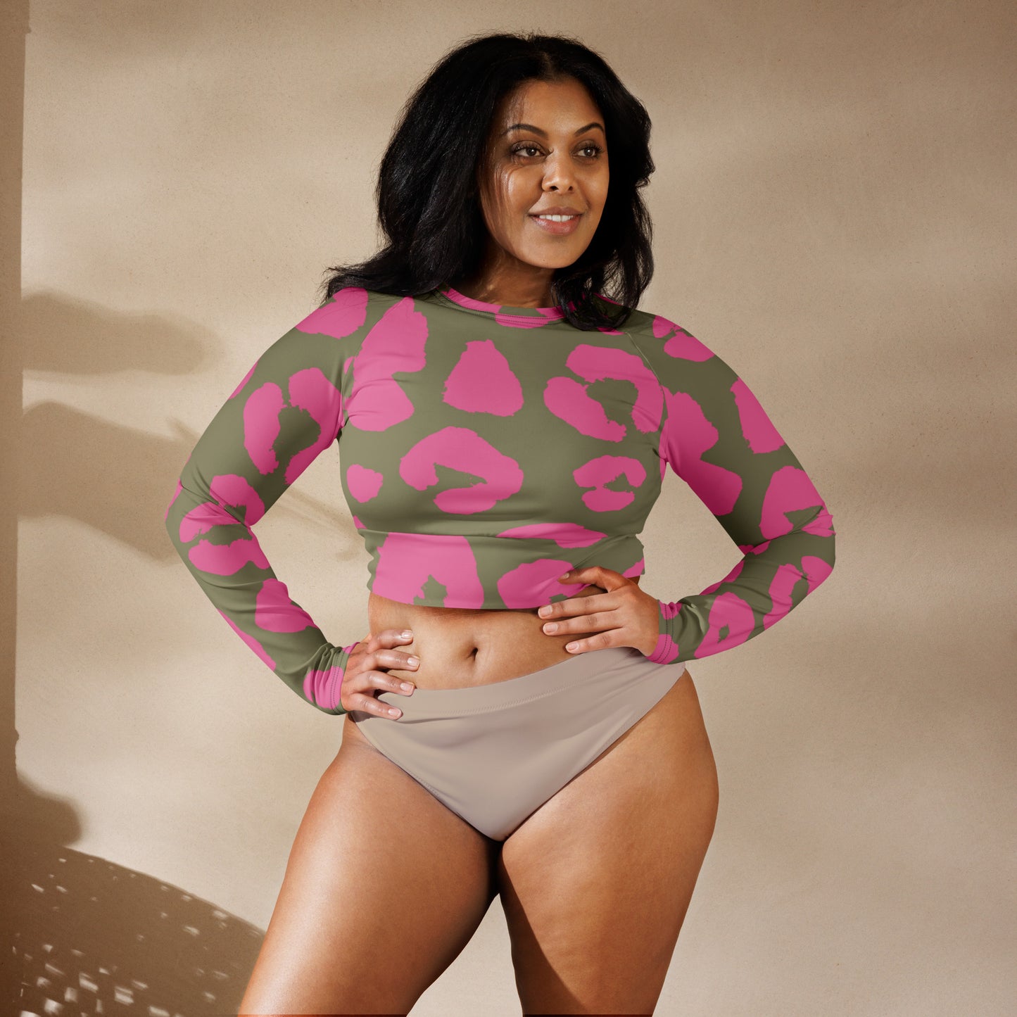 Recycled long-sleeve crop top Up To 6XL Unisex Adult Activewear Has Matching Bottoms Sold Separate