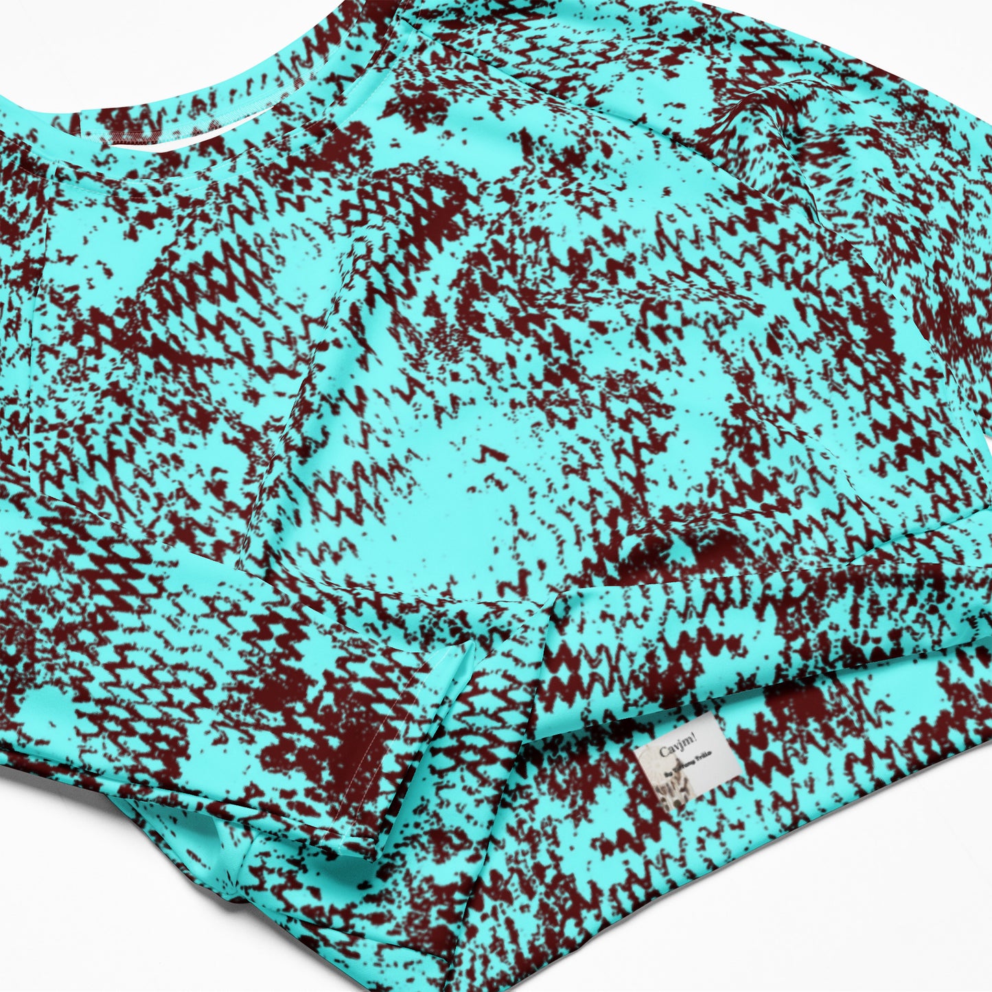 Recycled long-sleeve crop top Up To 6XL Unisex Adult Activewear
