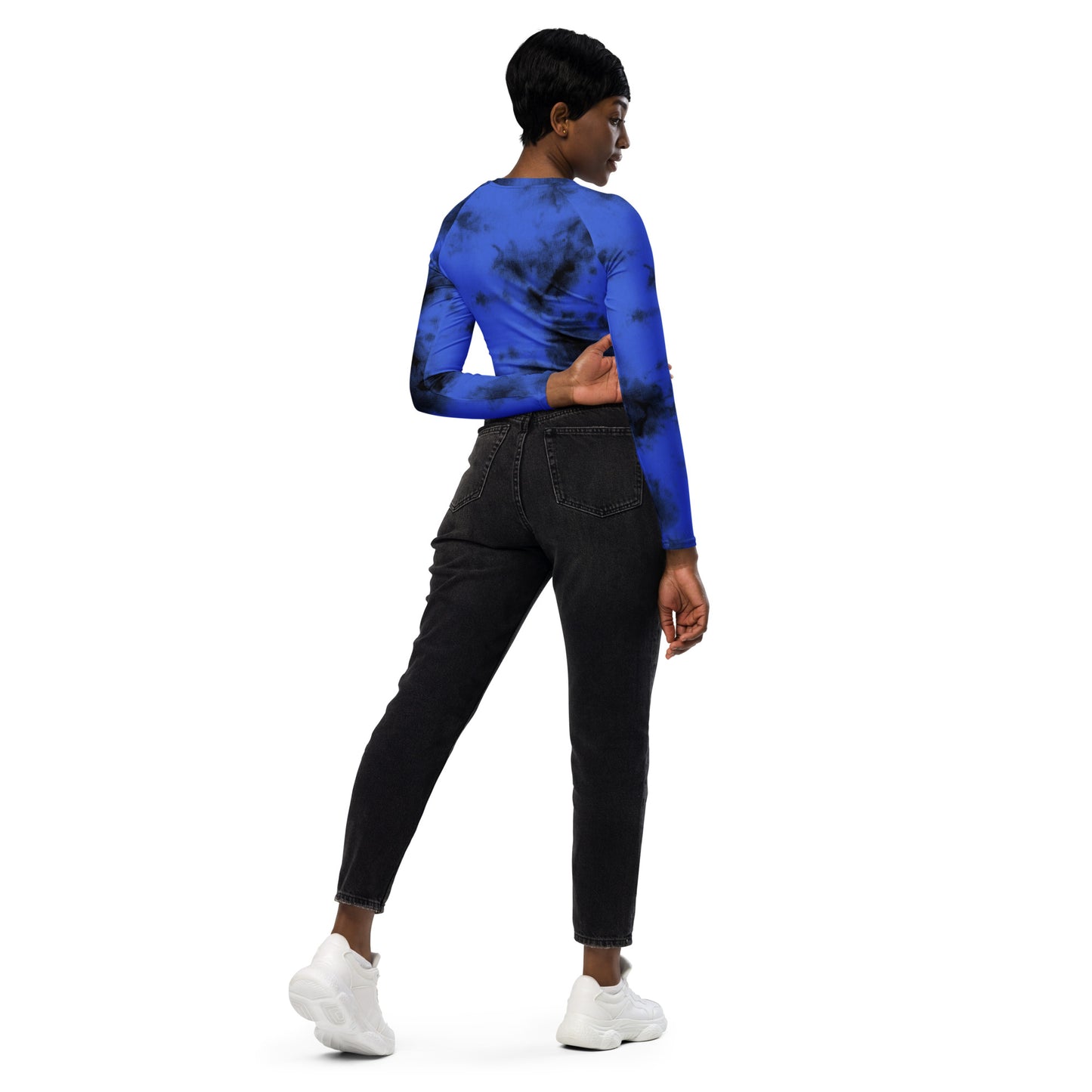 Recycled long-sleeve crop top Up To 6XL Unisex Adult Activewear