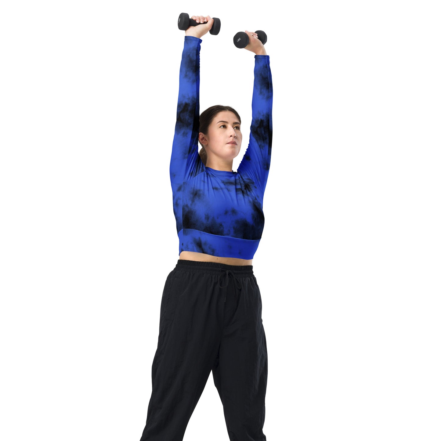 Recycled long-sleeve crop top Up To 6XL Unisex Adult Activewear