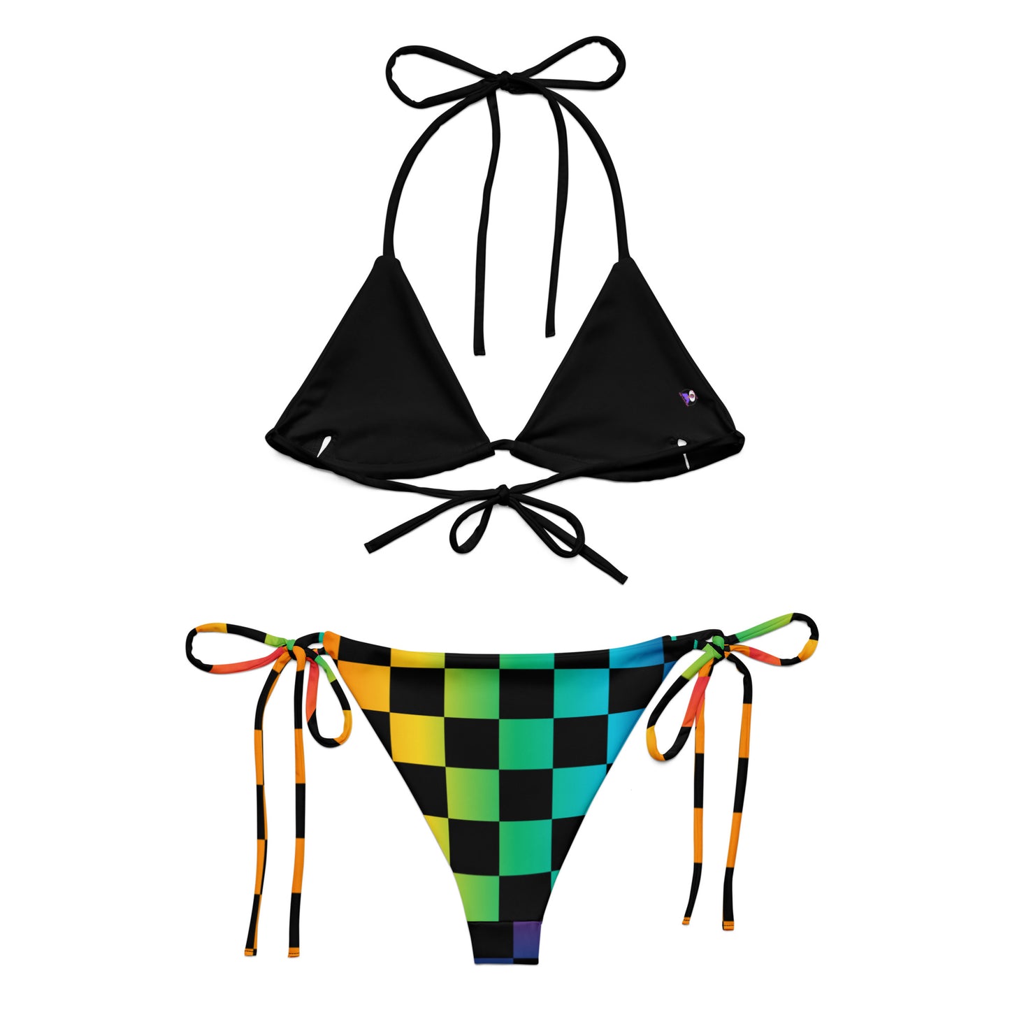 All-over print recycled string bikini