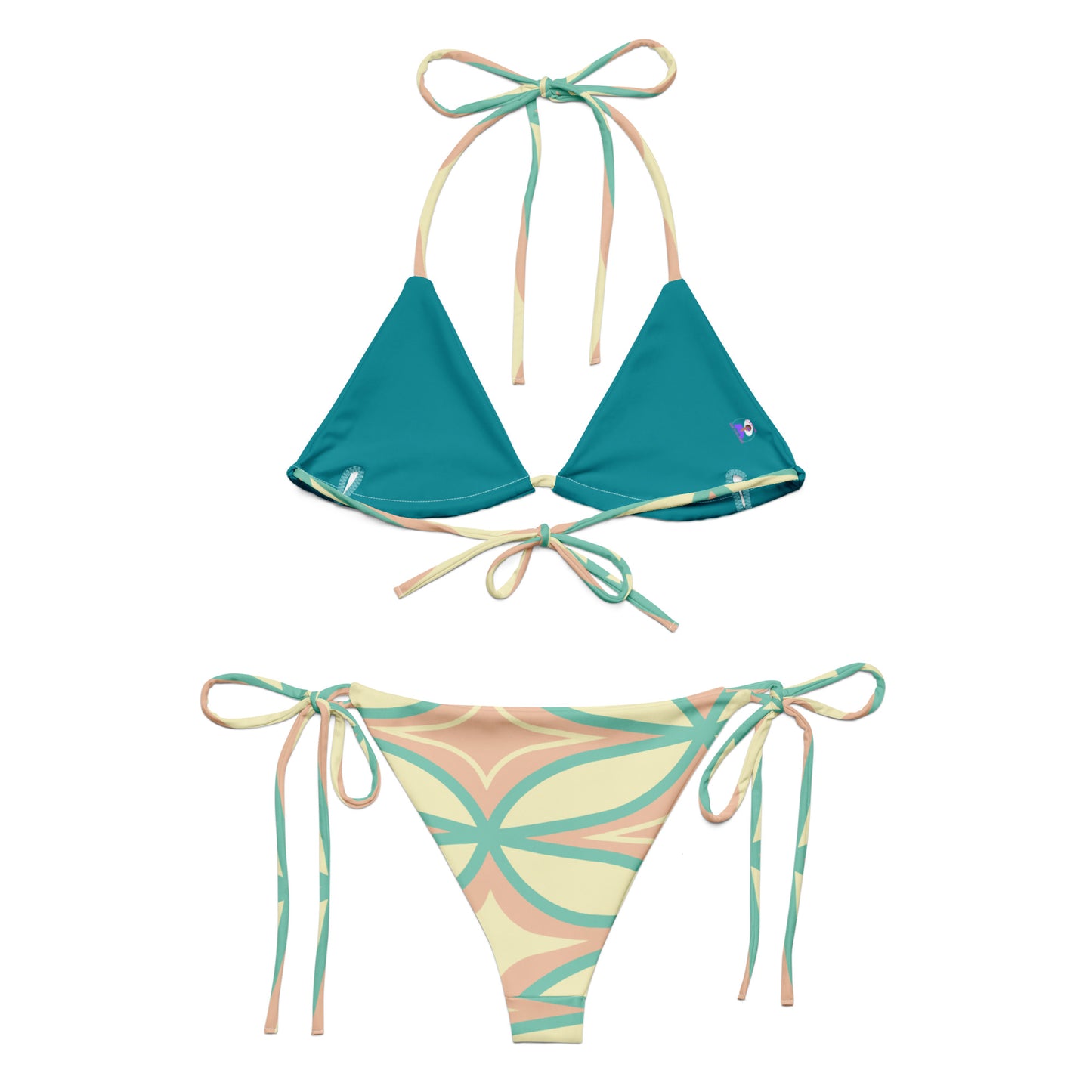 All-over print recycled string bikini