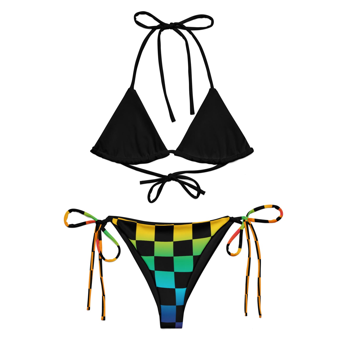 All-over print recycled string bikini
